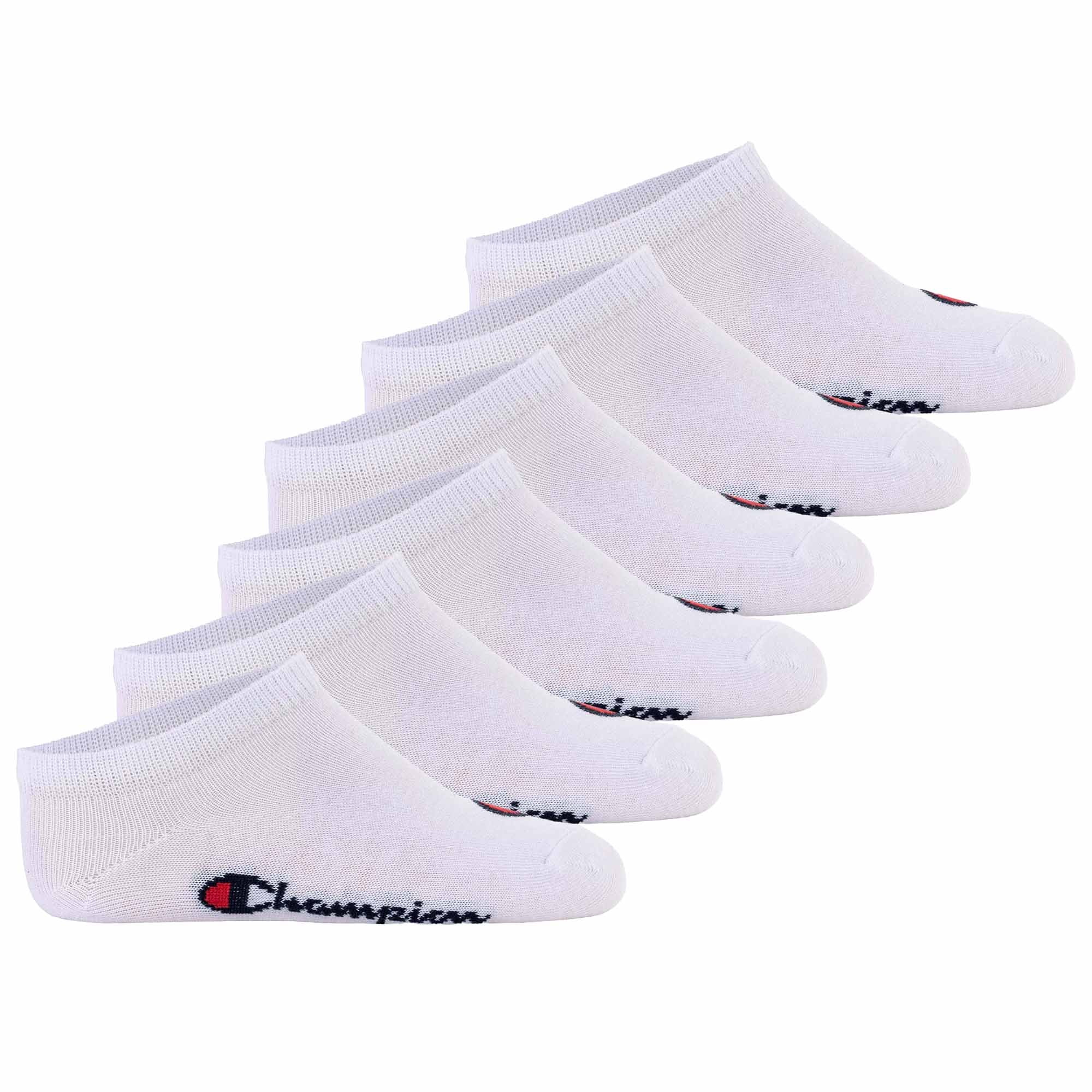 Champion kids socks, pack of 6 - sneaker socks, logo, solid colour
