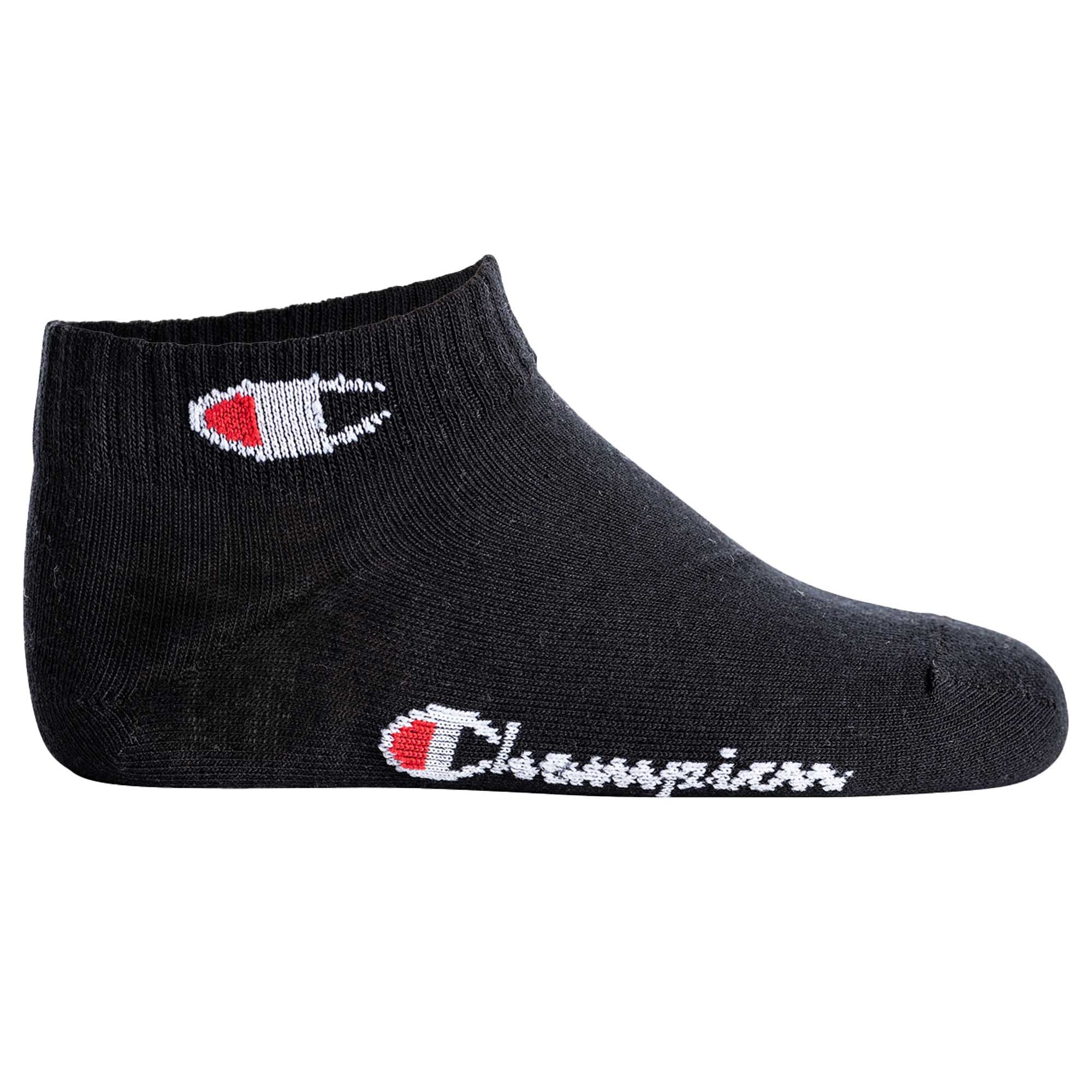 Champion kids socks, pack of 6 - quarter, logo, single colour