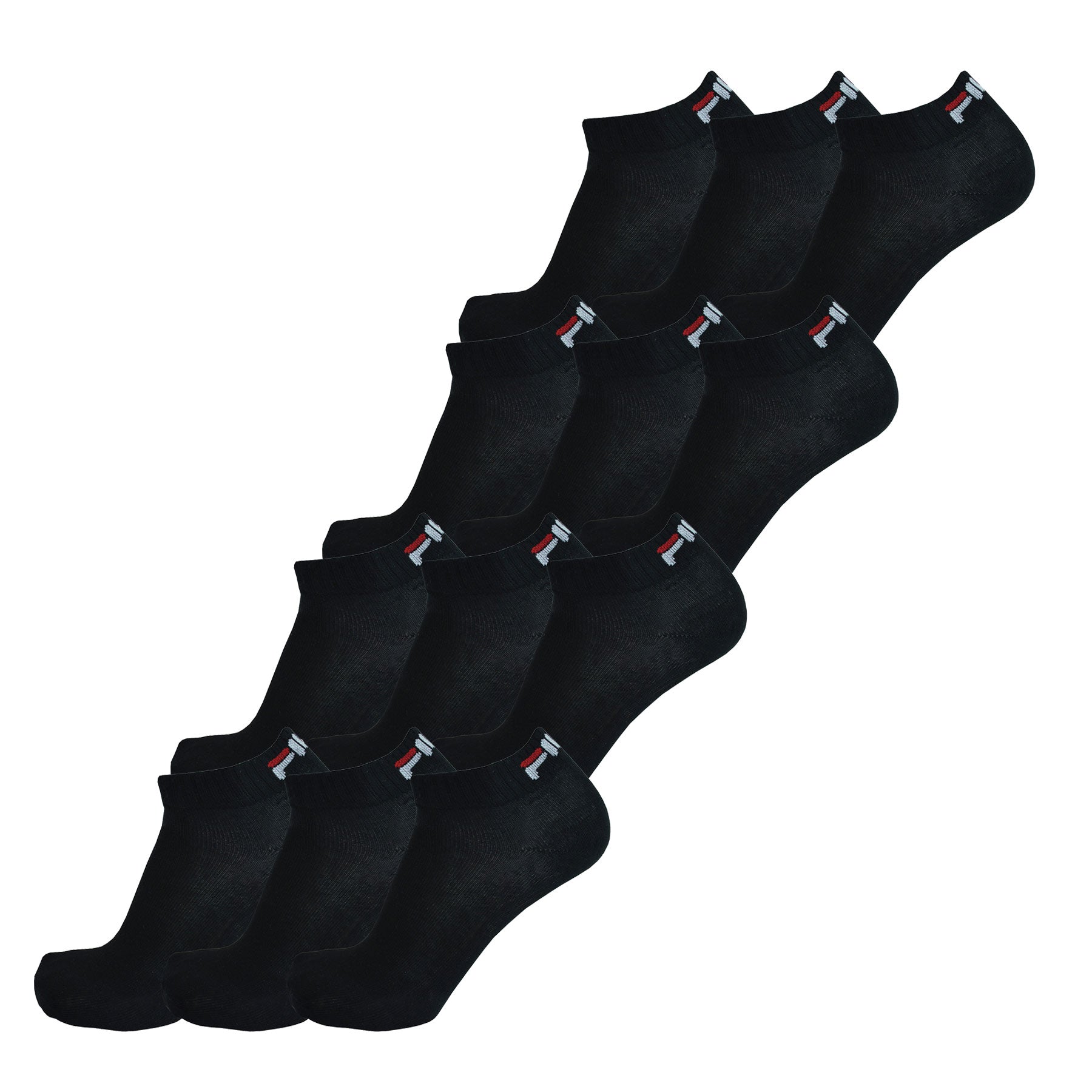 FILA 12 Paar Socken, Quarter Sneakers Unisex, 35-38; 39-42; 43-46