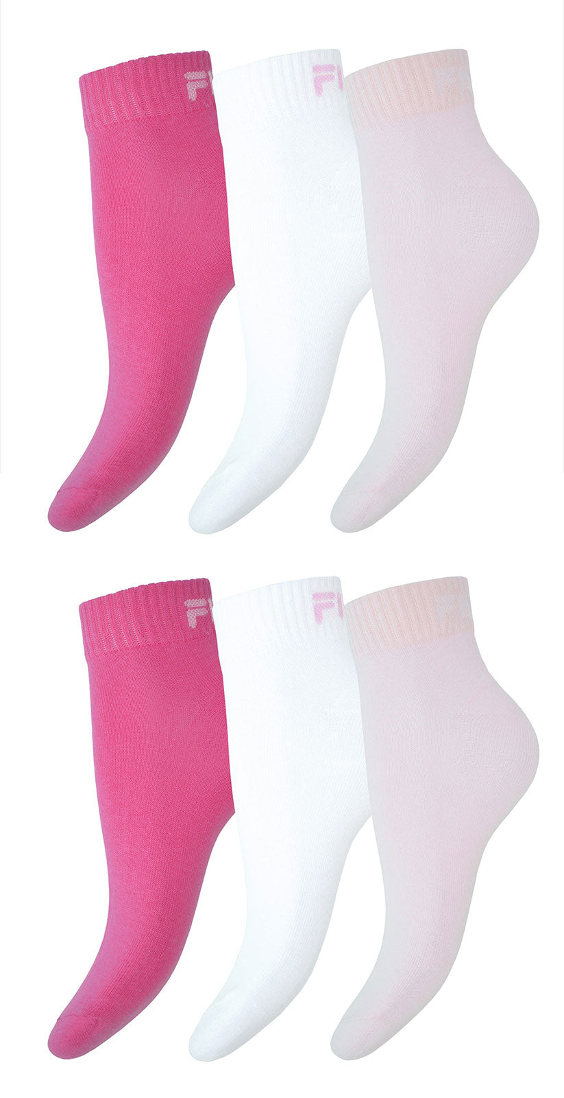 Fila 6 Paar Socken Quarter Sneakers Unisex 35-46 Trainer Socks - mehrere Farben