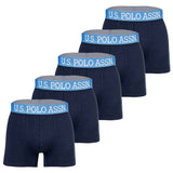 U.S. POLO ASSN. Herren Boxershorts, 5er Pack - Trunks, Logo, Baumwoll-Stretch