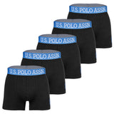 U.S. POLO ASSN. Herren Boxershorts, 5er Pack - Trunks, Logo, Baumwoll-Stretch