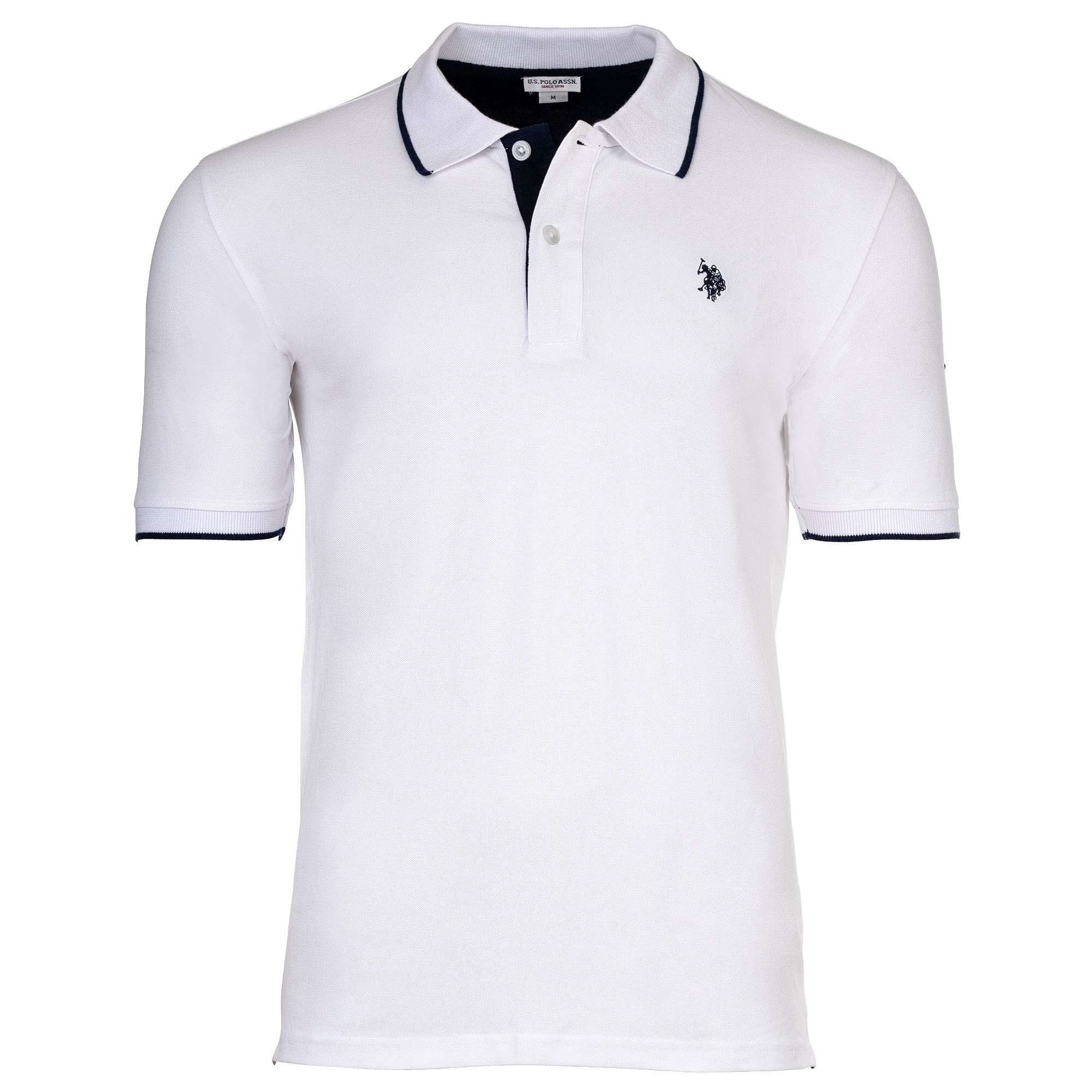 U.S. POLO ASSN. Herren Poloshirt mit Kontrast-Details - Piquet, Logo, Cotton Stretch