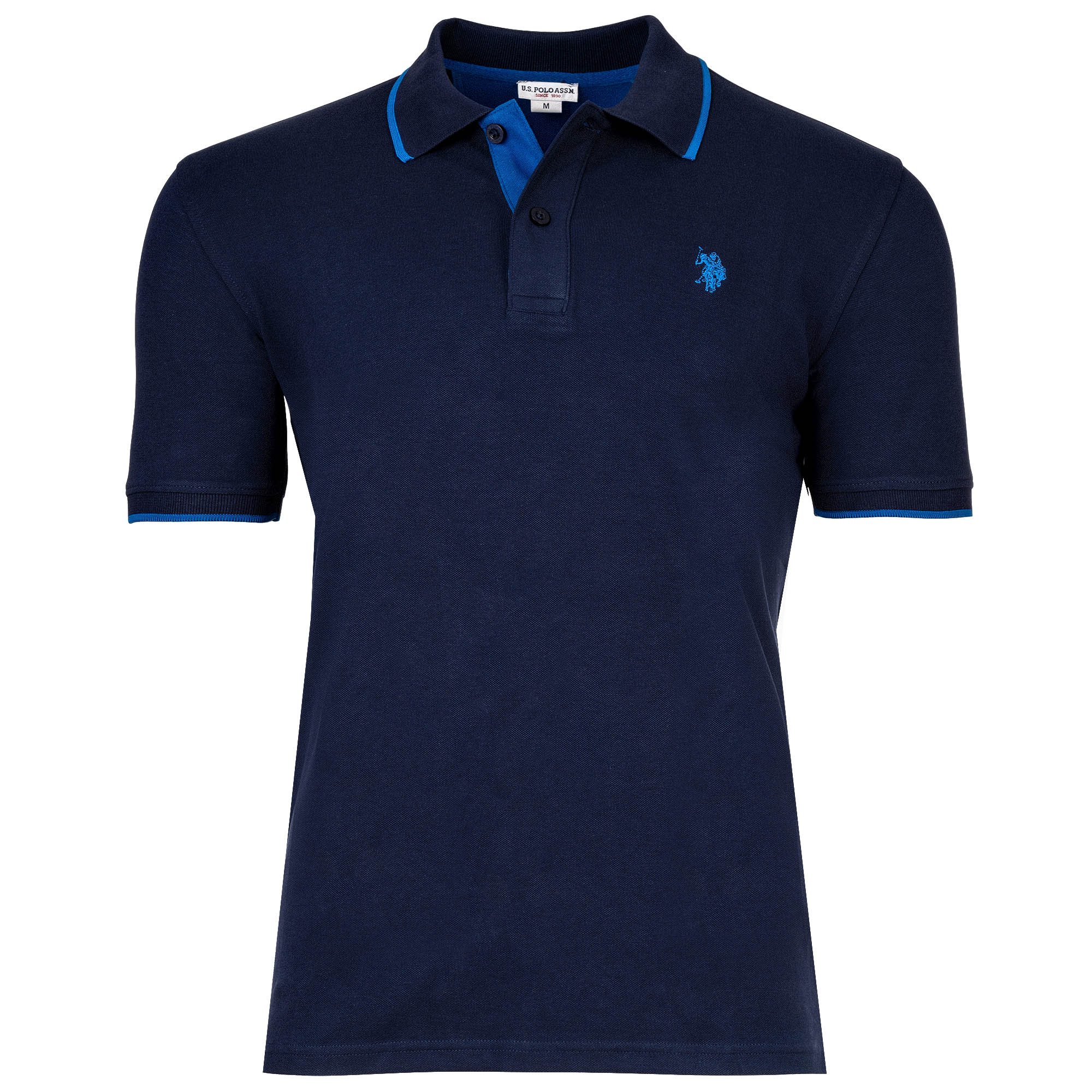 U.S. POLO ASSN. Herren Poloshirt mit Kontrast-Details - Piquet, Logo, Cotton Stretch