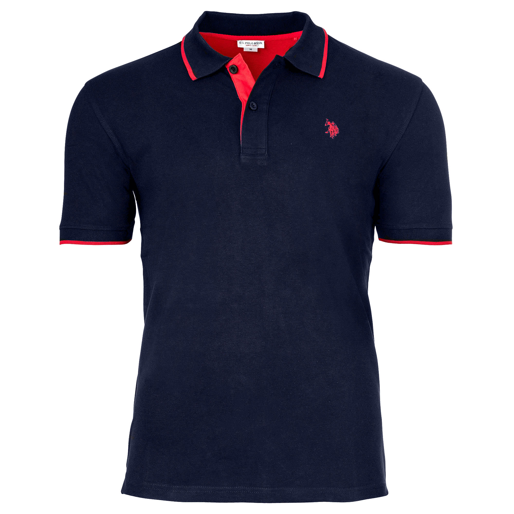 U.S. POLO ASSN. Herren Poloshirt mit Kontrast-Details - Piquet, Logo, Cotton Stretch