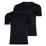 U.S. POLO ASSN. Herren T-Shirts, 2er Pack - Rundhals, Logo-Stickerei, Baumwolle