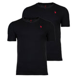 U.S. POLO ASSN. Herren T-Shirts, 2er Pack - V-Neck, Logo-Stickerei, Baumwolle