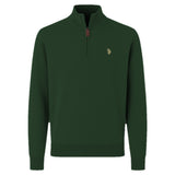 U.S. POLO ASSN. Herren Strickpullover mit Stehkragen - Half Zip, Logo, Baumwolle