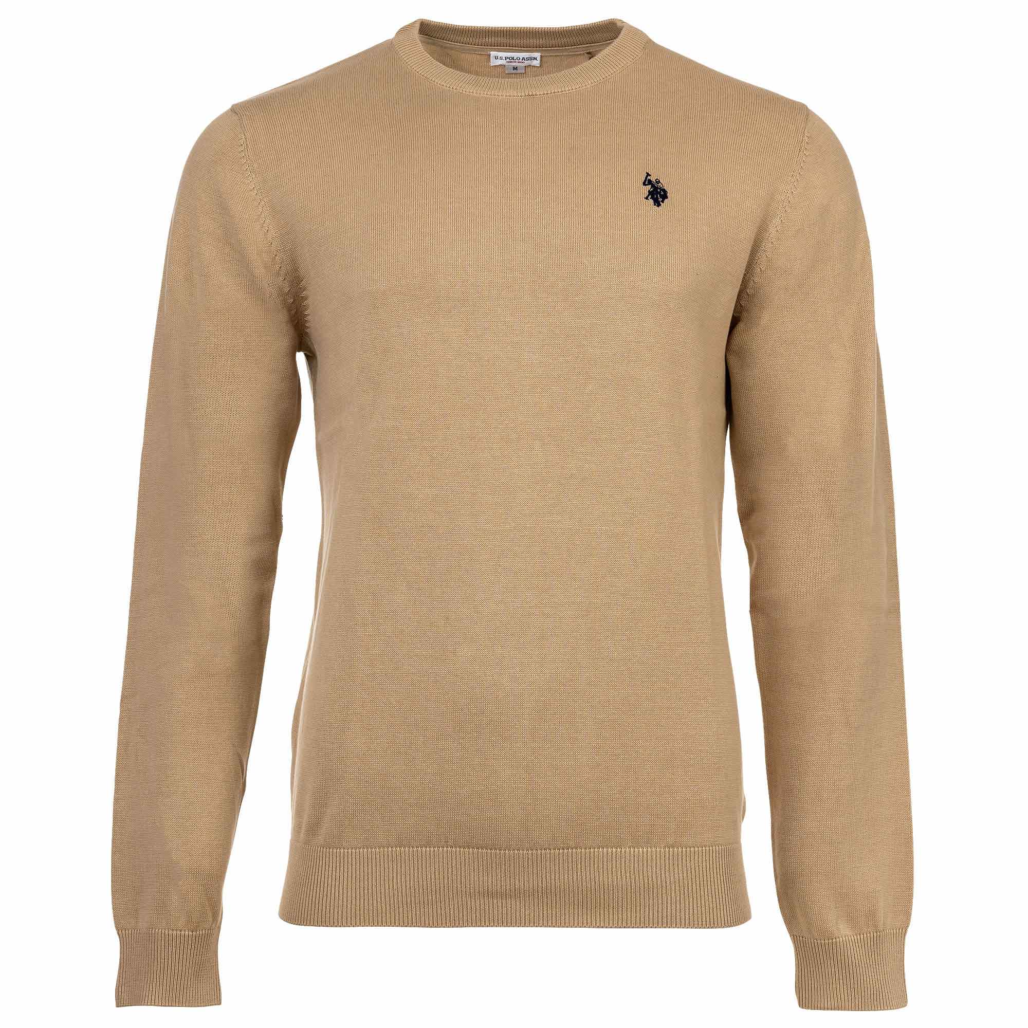 U.S. POLO ASSN. Herren Strickpullover - Rundhals, Logo-Stickerei, Baumwolle