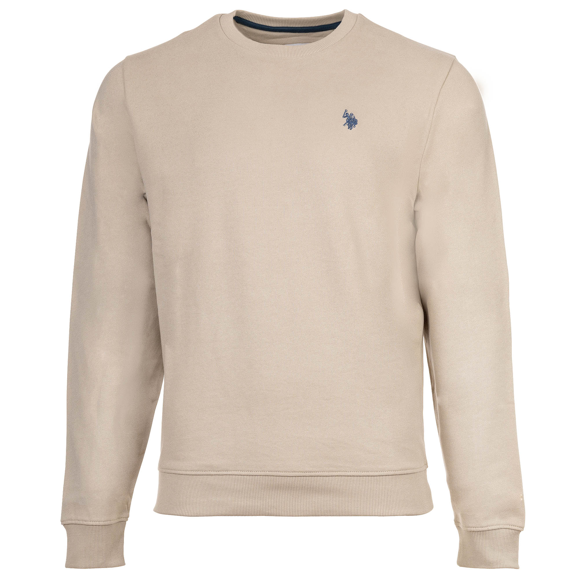 U.S. POLO ASSN. Herren Sweatshirt - Diagonal Fleece Carbon Finish, Rundhals, Baumwolle
