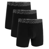 UNDER ARMOUR Men's Boxer Shorts, 3-Pack – Performance Cotton Boxer Briefs – Solid 6 in, Stretch, Cotton Blend