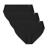 UNDER ARMOUR Women's Bikini Brief, 3-Pack – Pure Stretch No Show Bikini, elastic, solid color