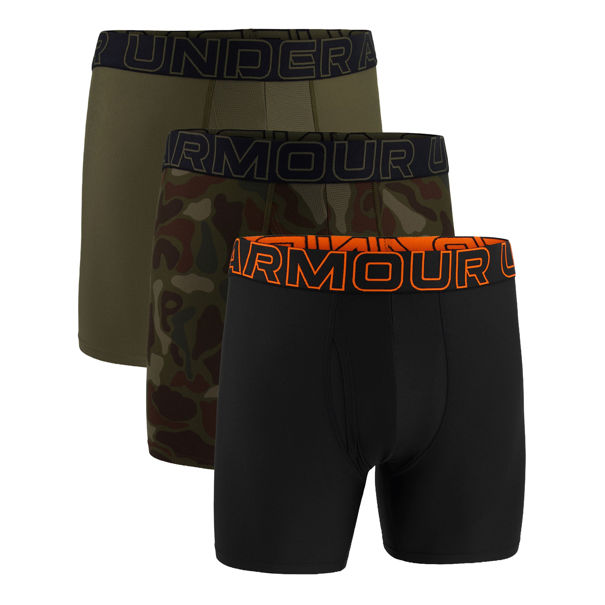 UNDER ARMOUR Herren Boxershorts, 3er Pack - Performance Tech Boxer Briefs - Novelty 6 in, Camouflage, Stretch