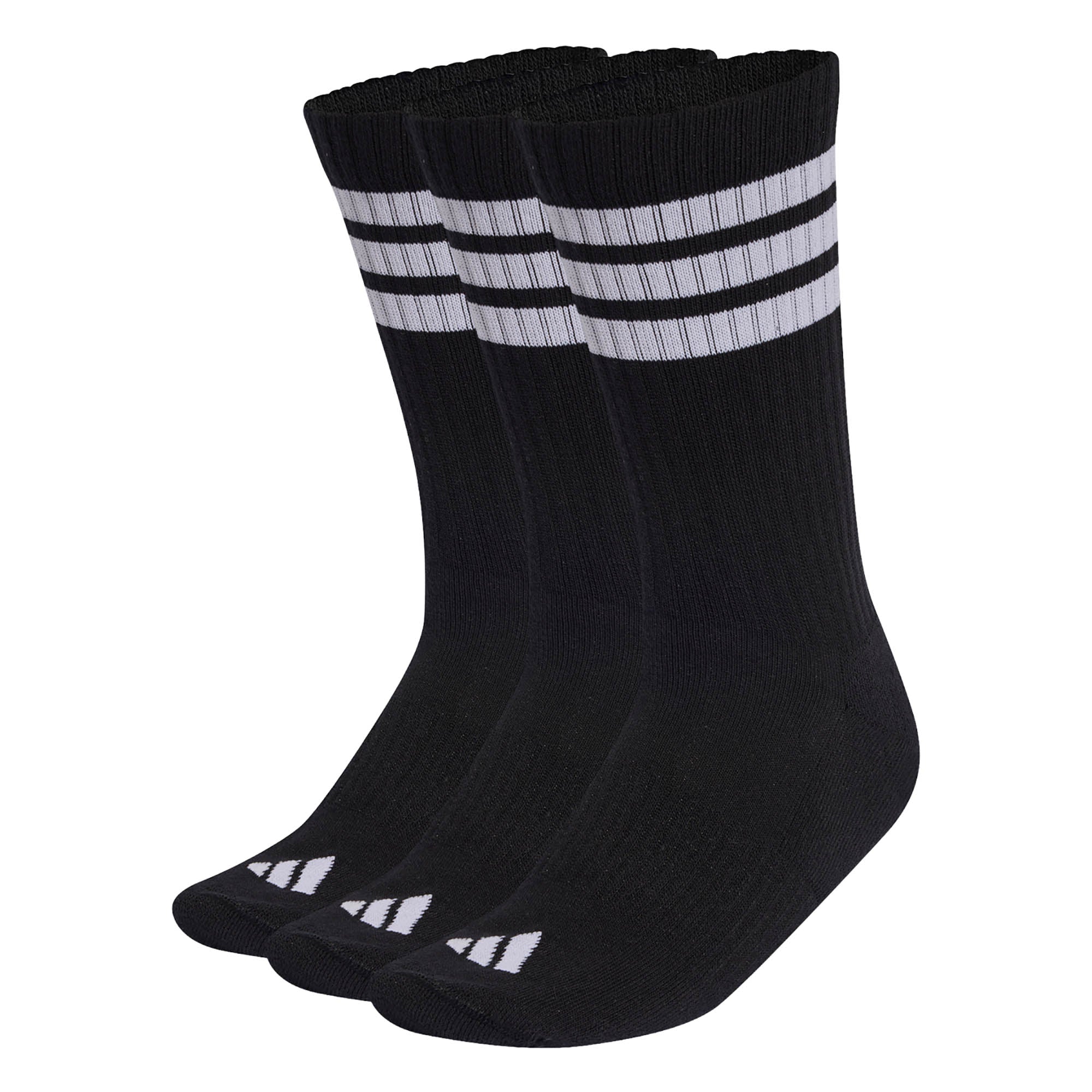 adidas Unisex Socken, 3er Pack - 3-Stripes Cushioned Sportswear Crew Socks, Logo, Streifen, gepolstert