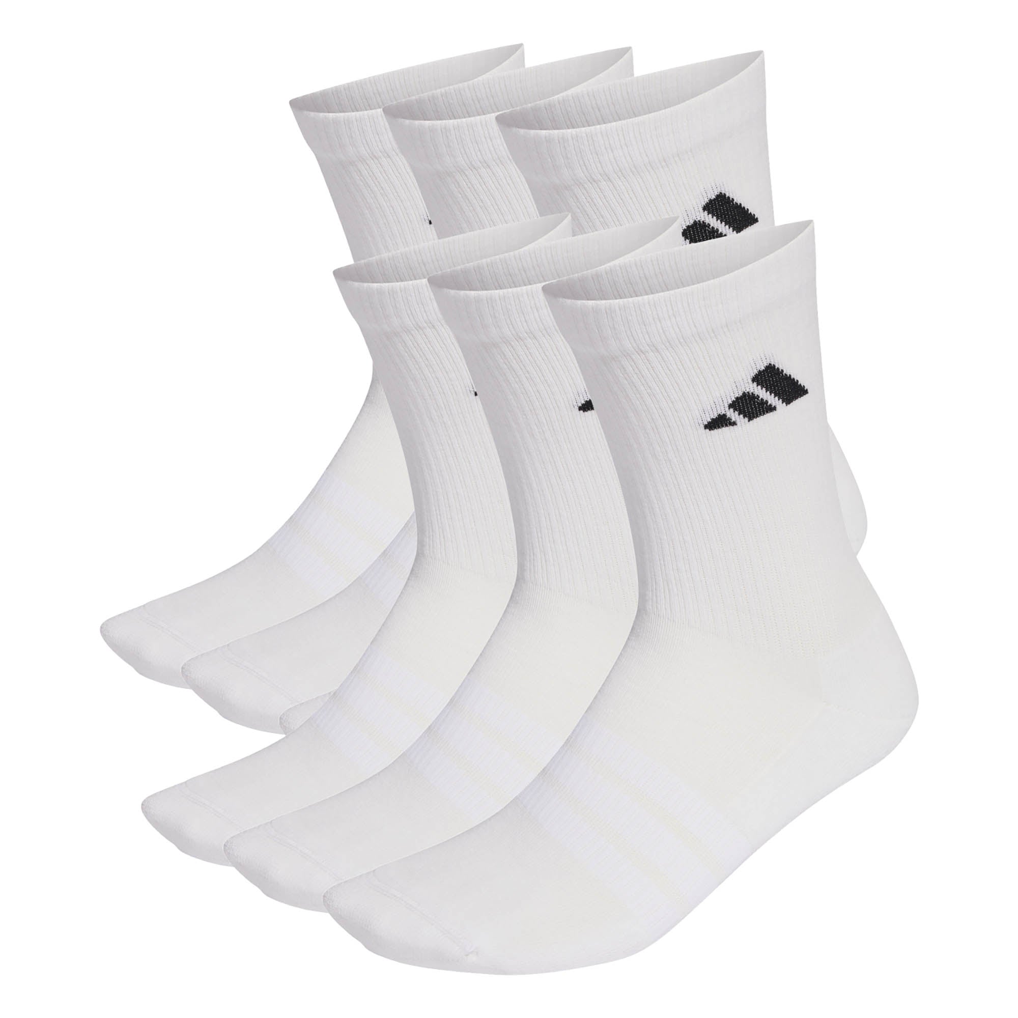 adidas Unisex Socks, 6-pack - Cushioned Crew Socks, Logo, padded, Solid Color