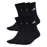 adidas Unisex Socks, 6-pack - Cushioned Crew Socks, Logo, padded, Solid Color