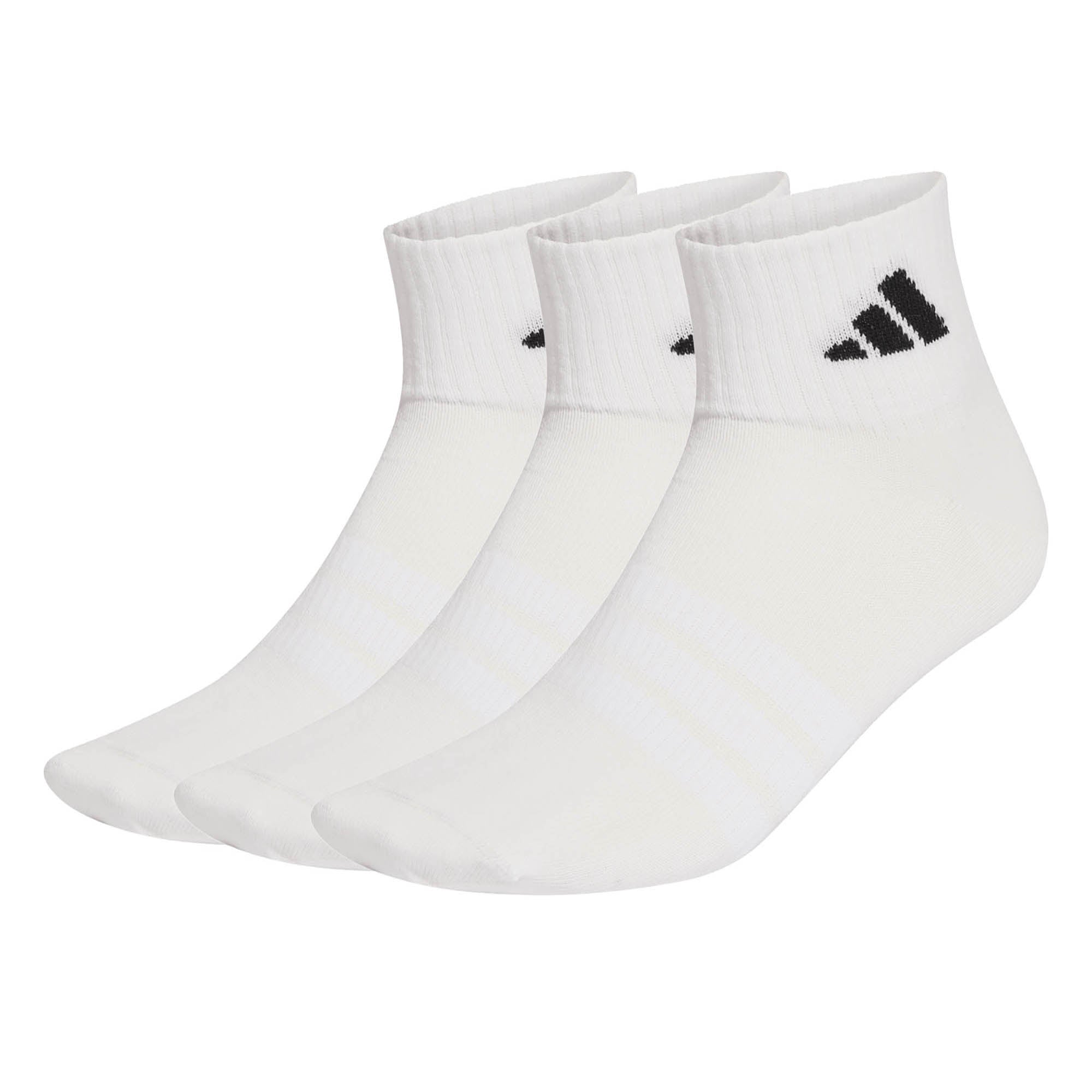 adidas Unisex Quarter Socken, 3er Pack - Thin & Light Sportswear Ankle Socks, Logo, einfarbig