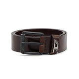 DIESEL Men's Belt - B-DAVE II, Leather, Metal Buckle, Logo Embossing