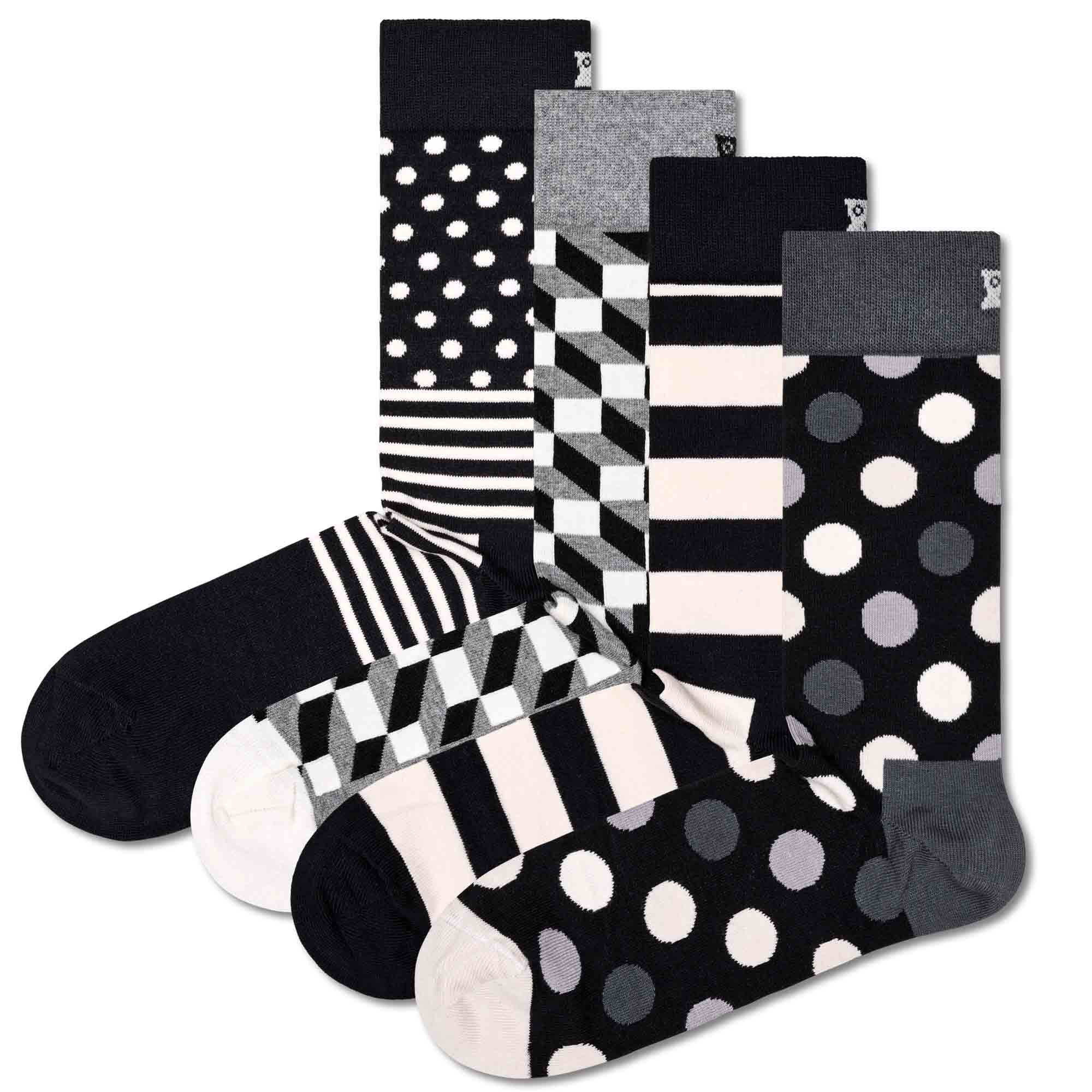 Happy Socks 4er Pack Unisex Socken - Geschenkbox, Classics, gemischte Farben