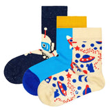 Happy Socks children's socks unisex, 3-pack - gift box, organic cotton, colour mix