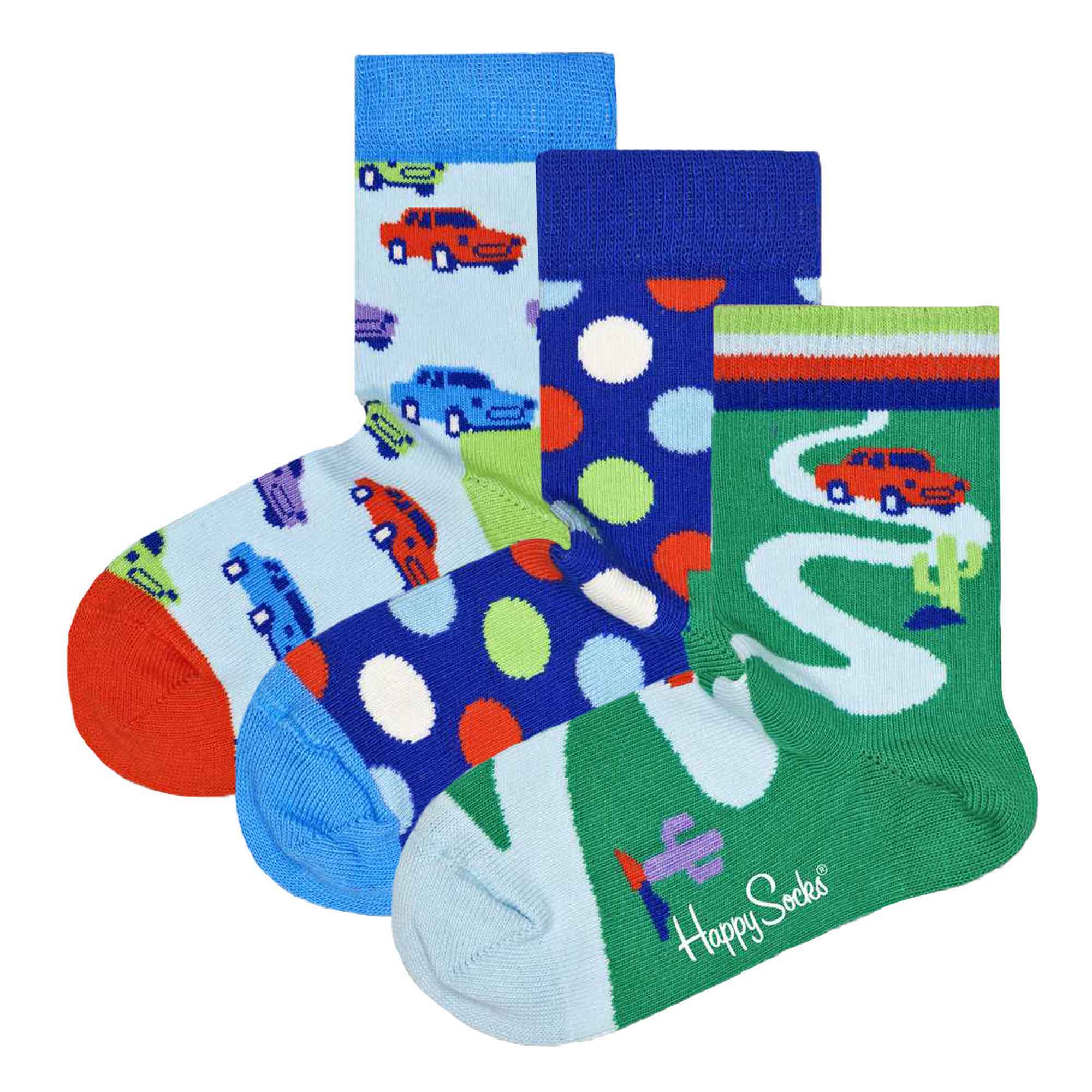Happy Socks Kinder Socken unisex, 3er Pack - Geschenkbox, Bio-Baumwolle, Farbmix