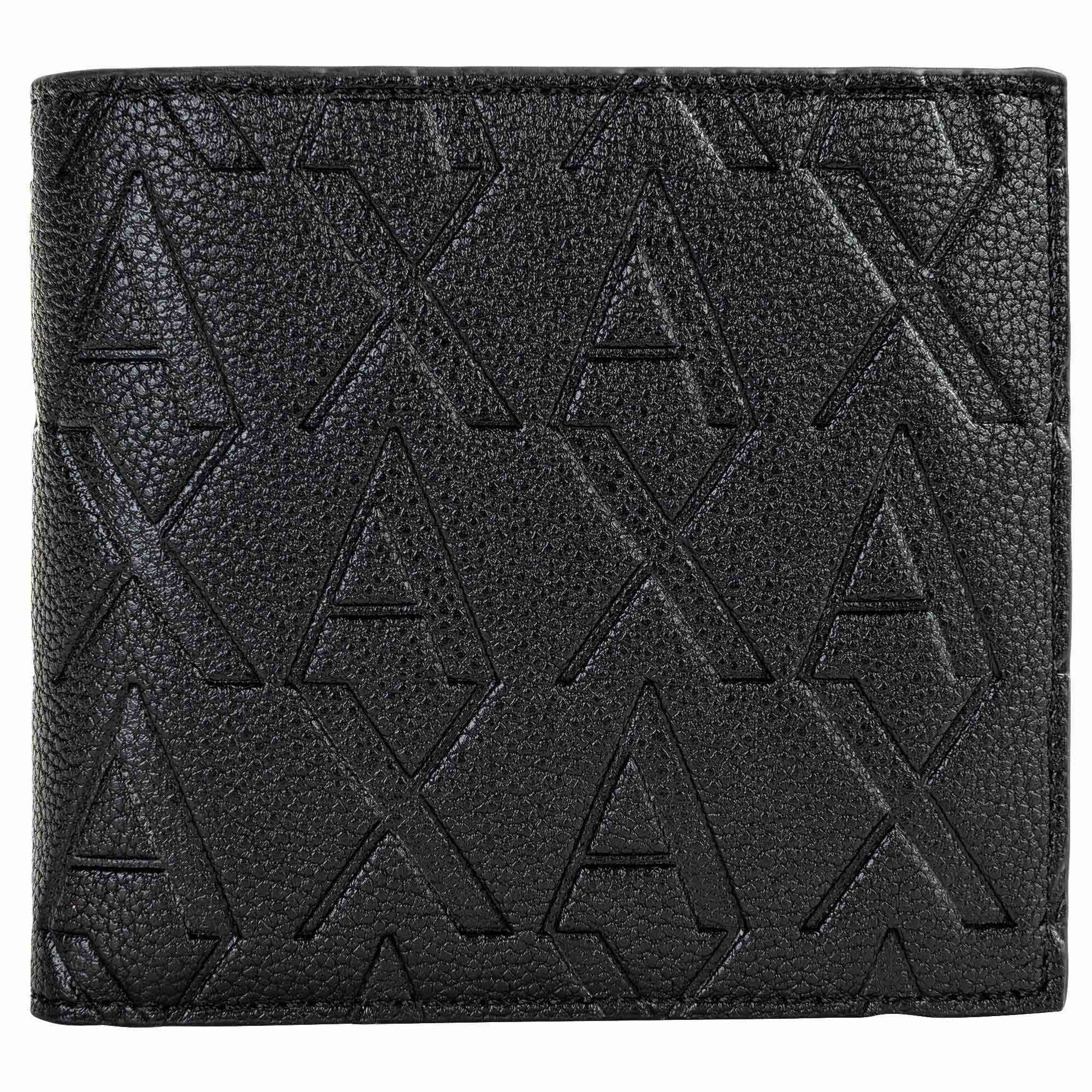 A|X ARMANI EXCHANGE Herren Geldbörse - Liam Bifold, Kunstleder, Allover-Logo, 9x11x2cm (HxBxT)
