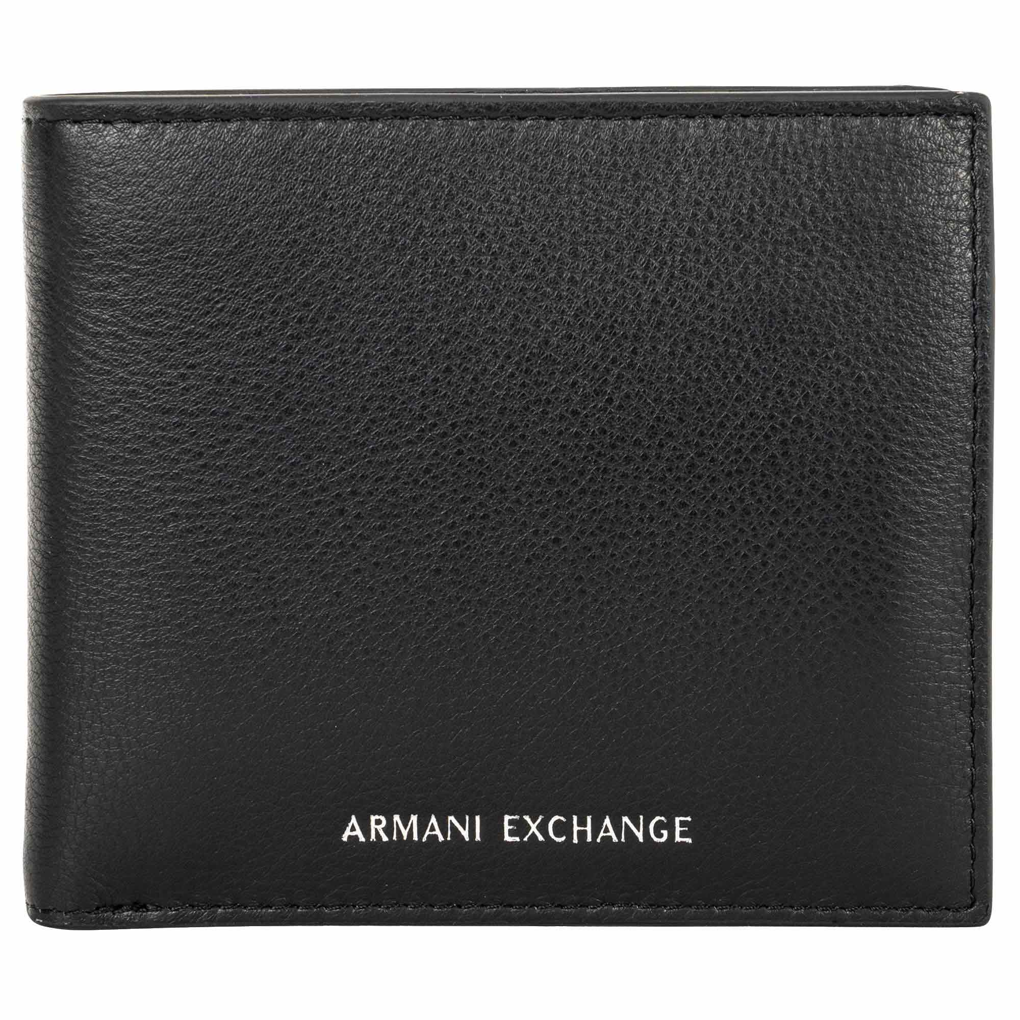 A|X ARMANI EXCHANGE Herren Geldbörse - Plain Leather Bifold, Geldbeutel, Echtleder, 10x12x2cm (HxBxT)