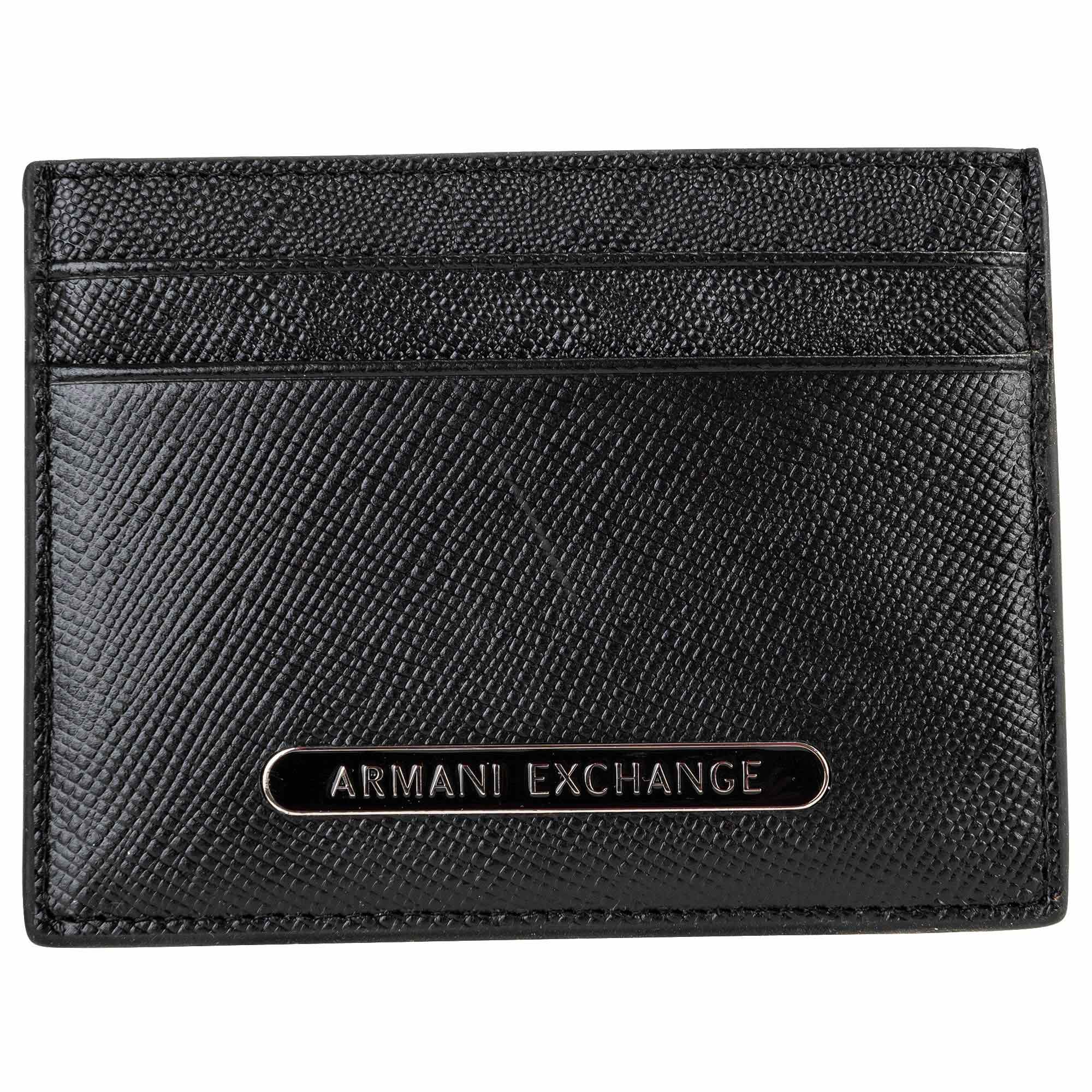 A|X ARMANI EXCHANGE Herren Kartenetui - Barcelona Credit Card Holder, Echtleder, 7x10x1cm (HxBxT)