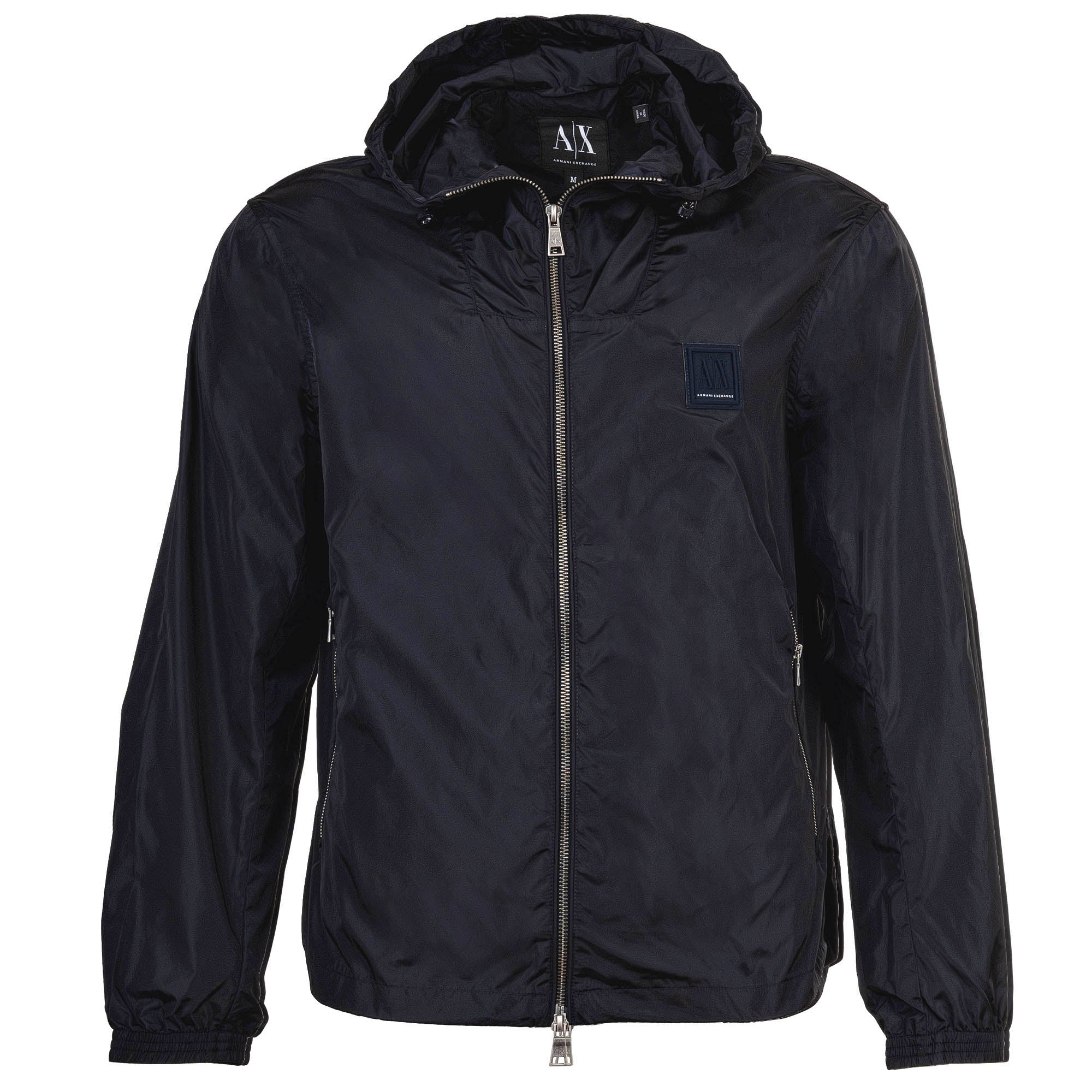 AIX ARMANI EXCHANGE Herren Windjacke - Übergangsjacke mit Kapuze, Blouson, Reißverschluss, Logo