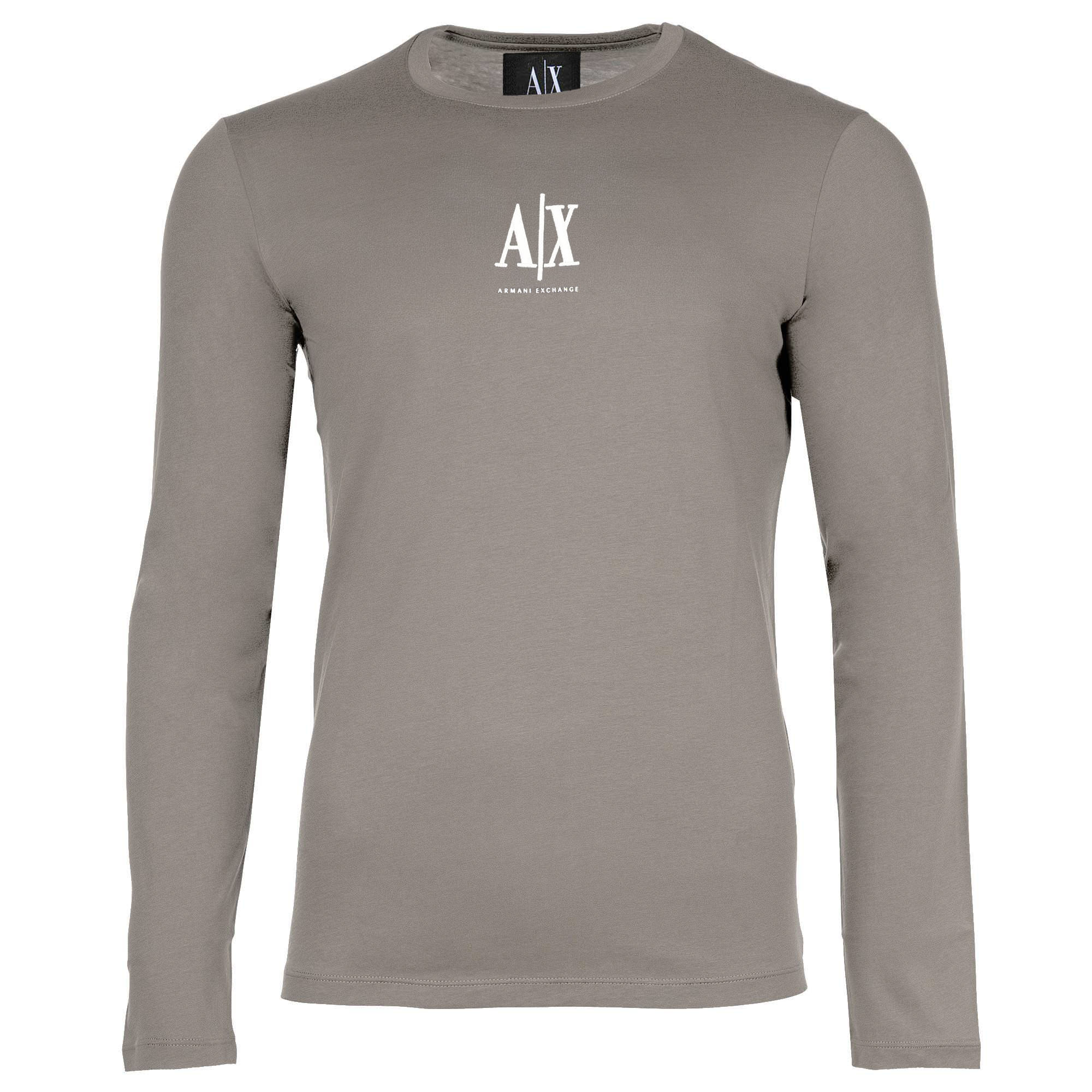 A|X ARMANI EXCHANGE Men's Long Sleeve - Long Sleeve, Round Neck, Logo, Cotton