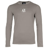 A|X ARMANI EXCHANGE Men's Long Sleeve - Long Sleeve, Round Neck, Logo, Cotton