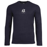 A|X ARMANI EXCHANGE Men's Long Sleeve - Long Sleeve, Round Neck, Logo, Cotton