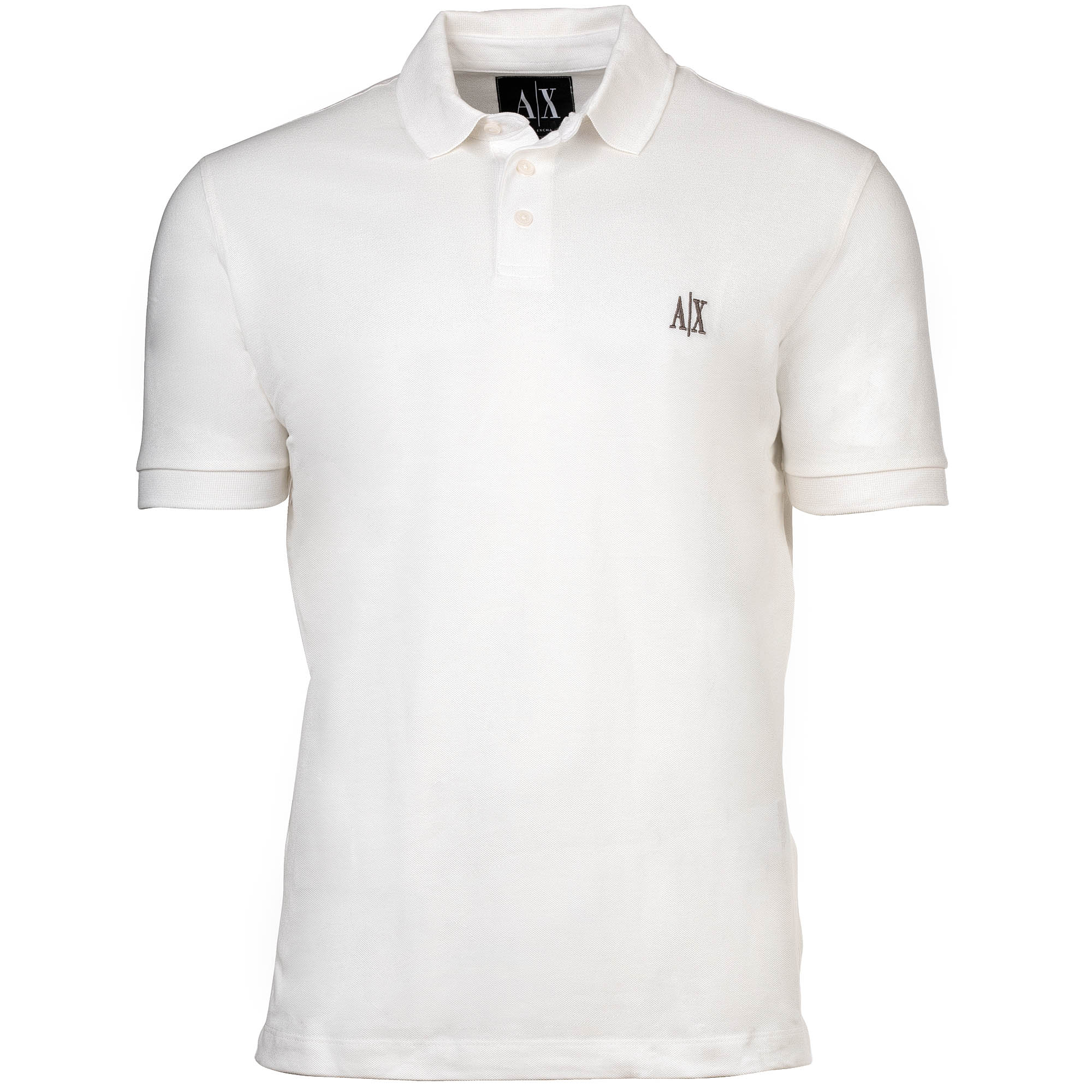 A|X ARMANI EXCHANGE men's polo shirt - collar, button placket, cotton piqué, plain