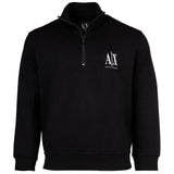 A|X ARMANI EXCHANGE Herren Sweatshirt mit Stehkragen und Half-Zip - Logo, Baumwoll-Mix