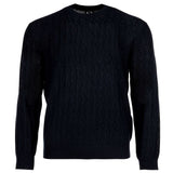A|X ARMANI EXCHANGE Men’s Knit Sweater - Crew Neck, Allover Wave Pattern, Wool Blend, Regular Fit