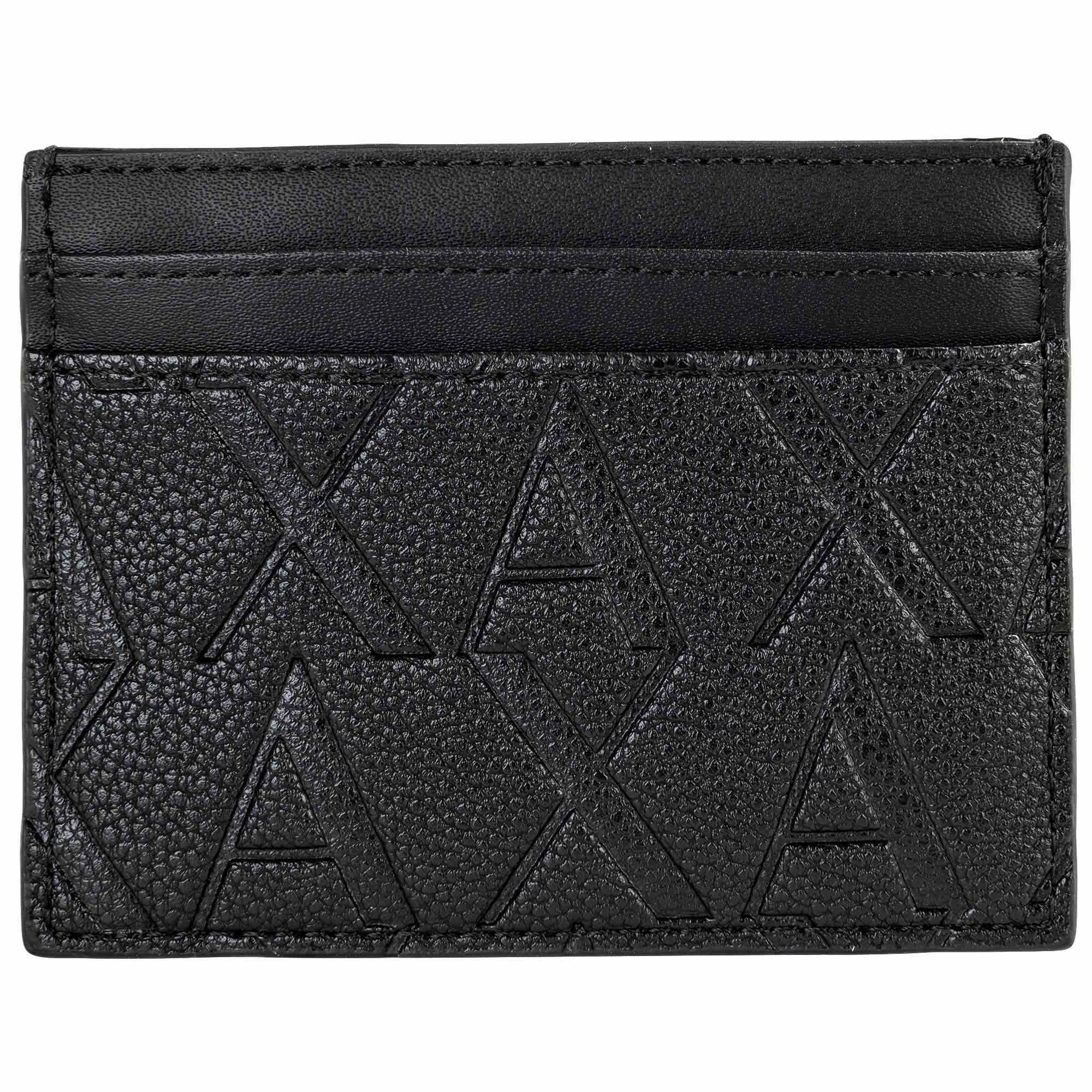 A|X ARMANI EXCHANGE Herren Kartenetui - Liam Credit Card Holder With Clip, Kunstleder, Allover-Logo, 7,7x10x1,5cm (HxBxT)
