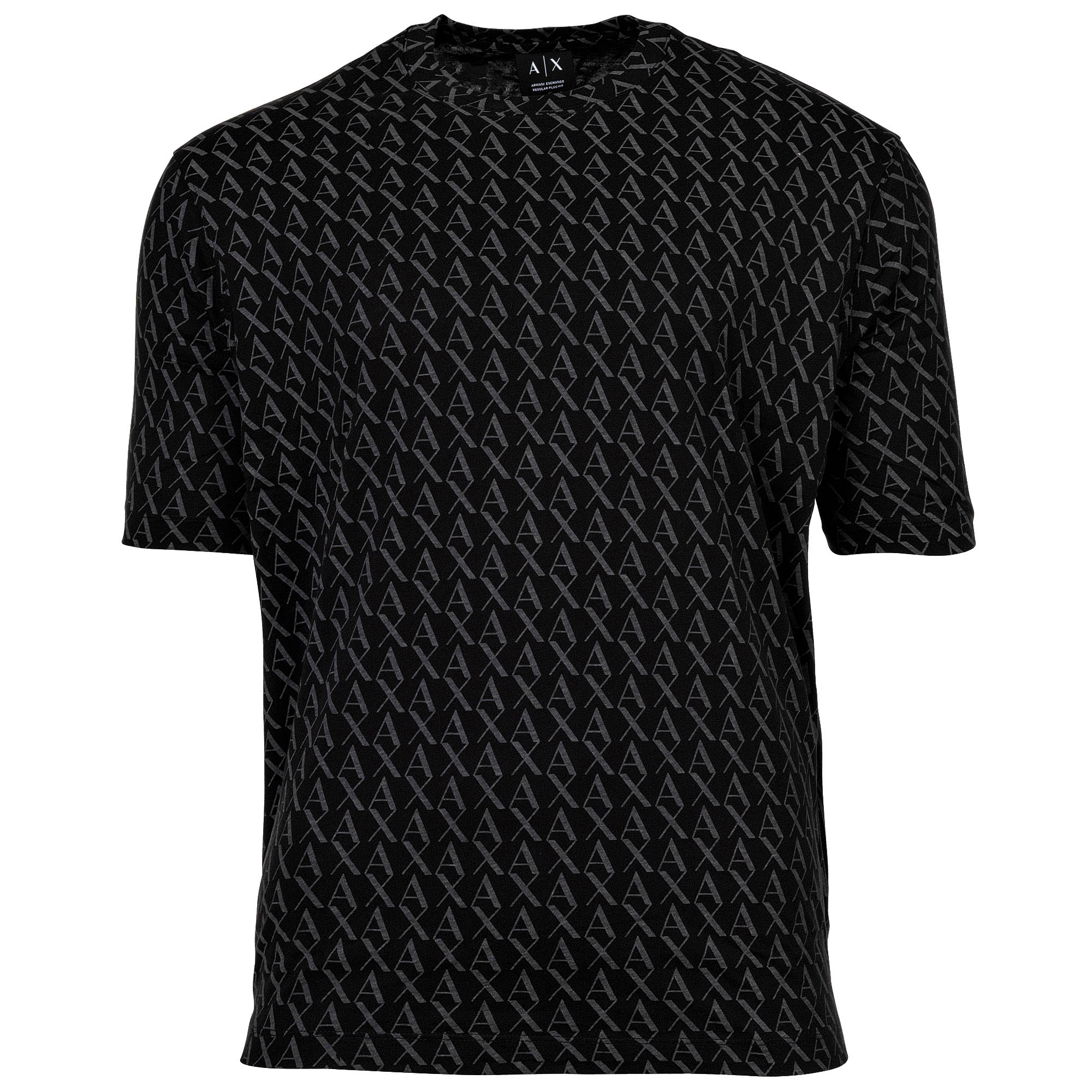 A|X ARMANI EXCHANGE Men's T-shirt - Round neck, all-over logo print, cotton
