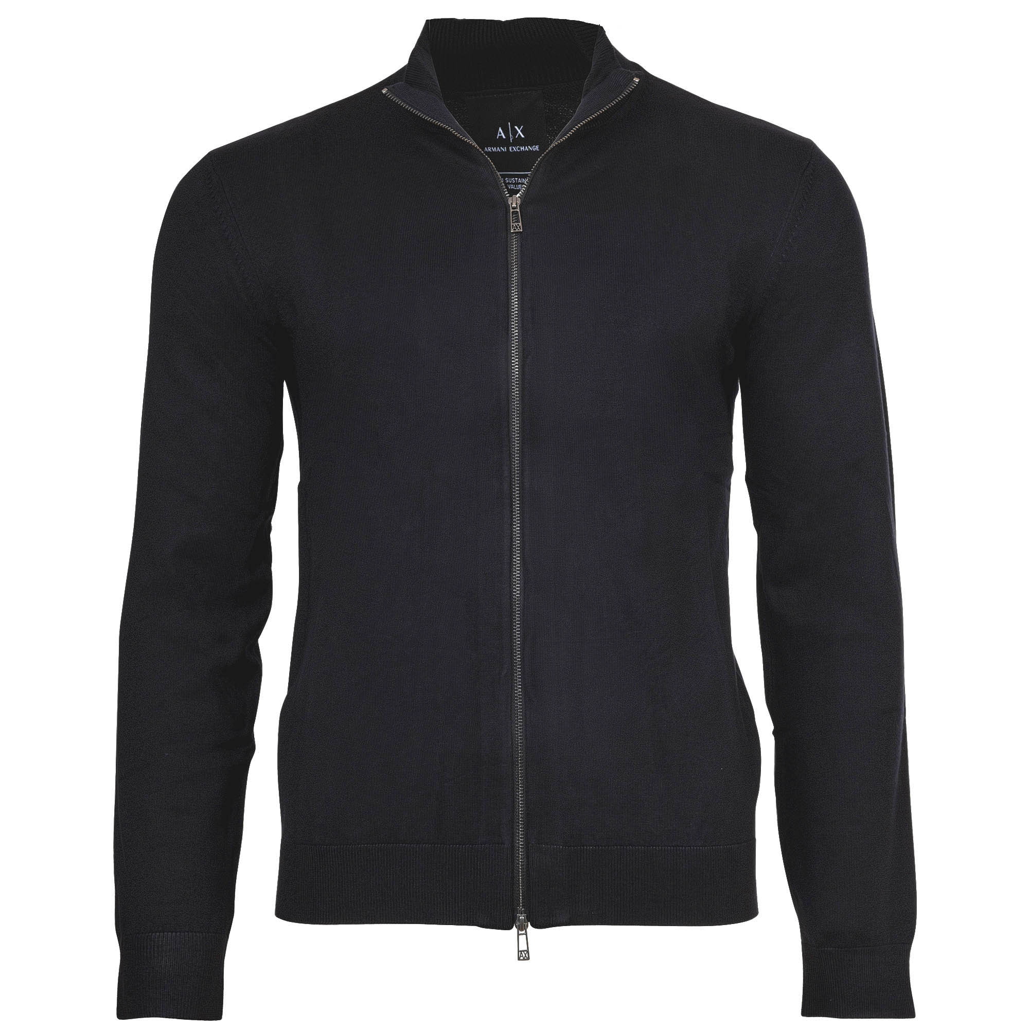 A|X ARMANI EXCHANGE Herren Strickjacke - Cardigan, Reißverschluss, Basic, einfarbig