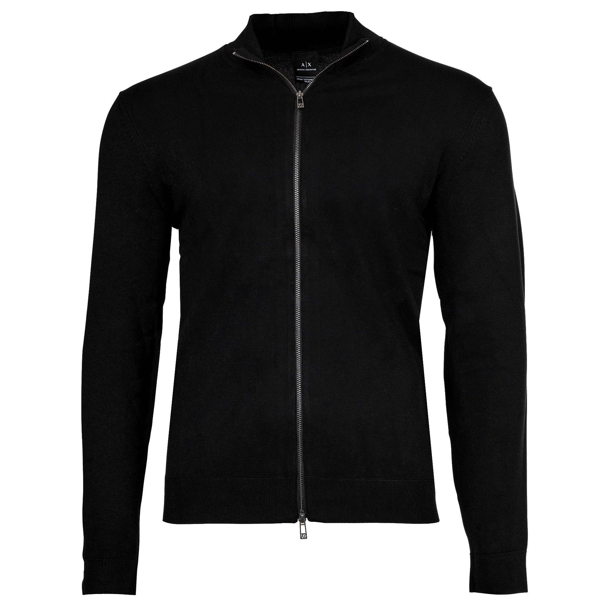A|X ARMANI EXCHANGE Herren Strickjacke - Cardigan, Reißverschluss, Basic, einfarbig