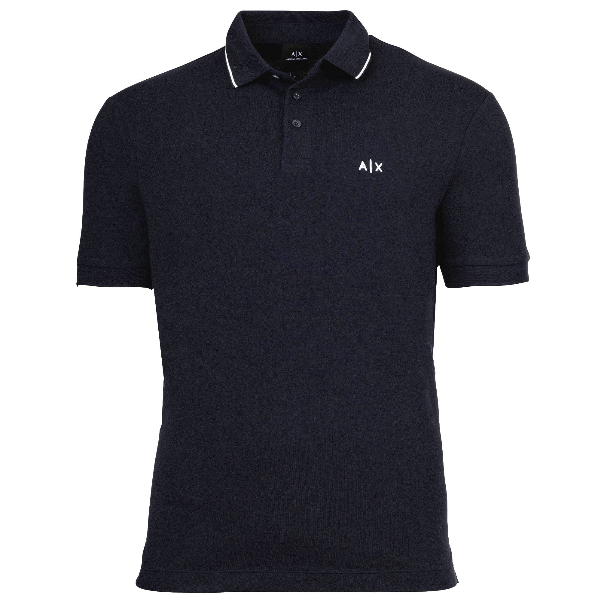 A|X ARMANI EXCHANGE Herren Poloshirt - Logo, Cotton Stretch, Kontraststreifen