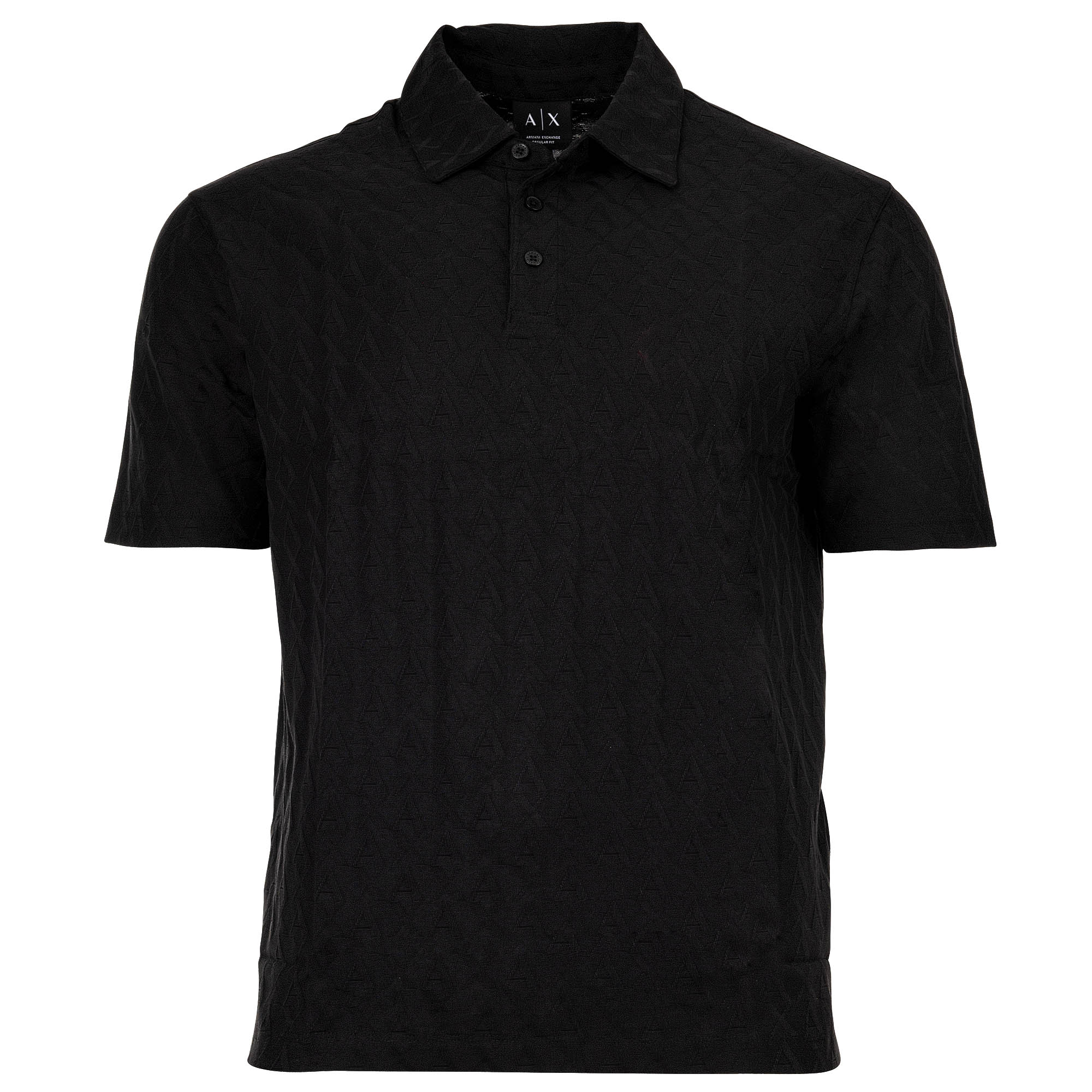 A|X ARMANI EXCHANGE Men's Polo Shirt - Button Placket, All-Over Jacquard, Cotton