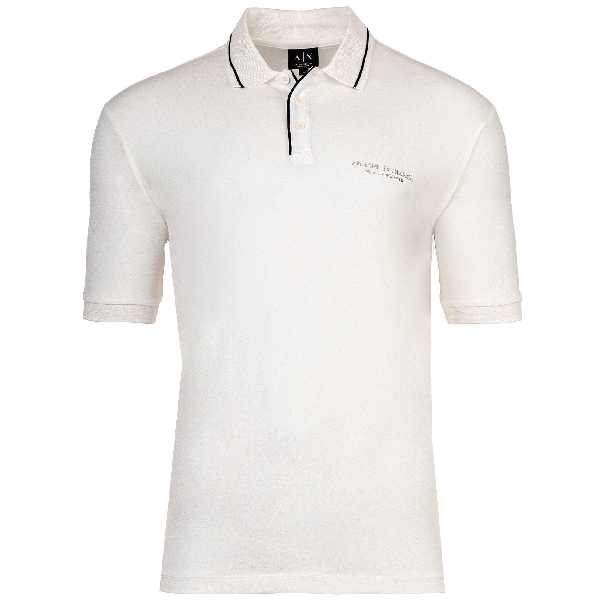 A|X ARMANI EXCHANGE Herren Poloshirt - Logo, Cotton Stretch, Kontraststreifen
