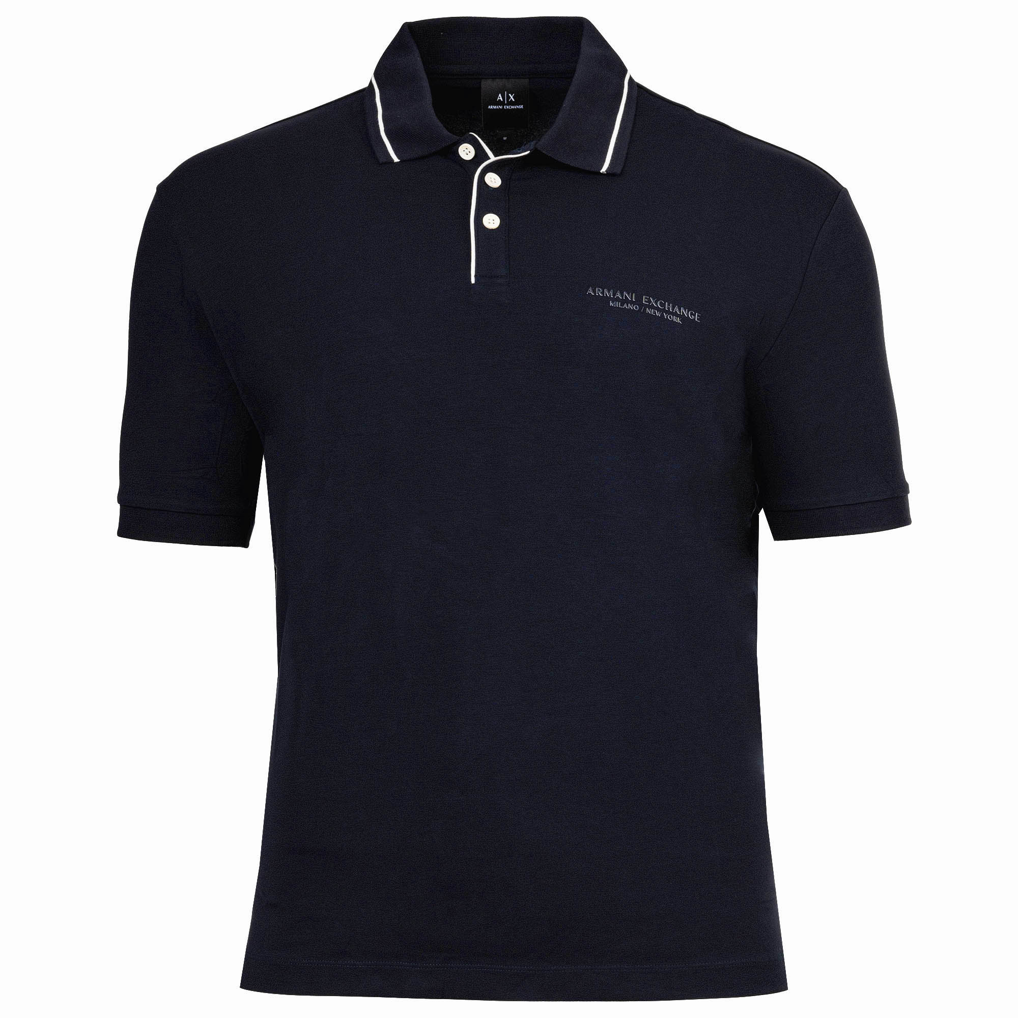 A|X ARMANI EXCHANGE Herren Poloshirt - Logo, Cotton Stretch, Kontraststreifen