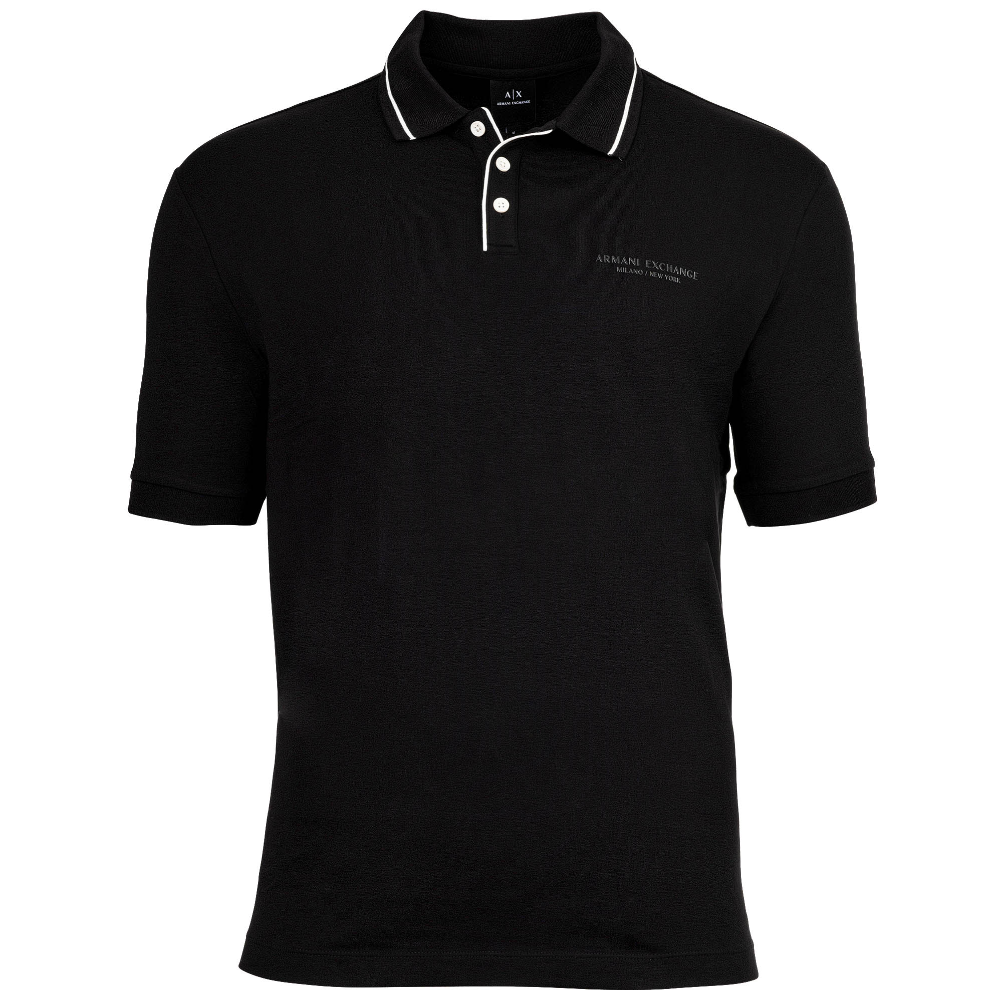 A|X ARMANI EXCHANGE Herren Poloshirt - Logo, Cotton Stretch, Kontraststreifen