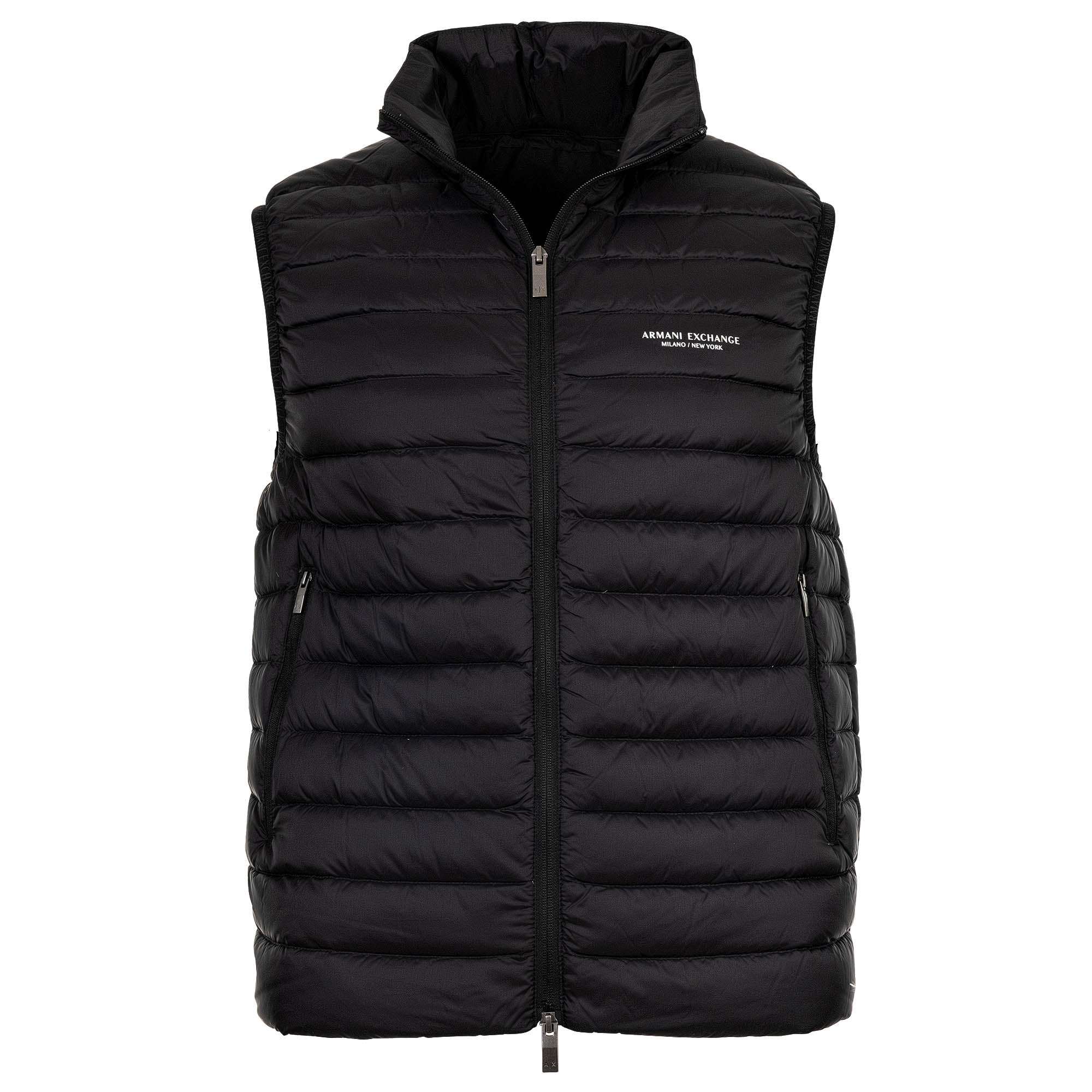 A|X ARMANI EXCHANGE Herren Daunenweste - ärmellose Steppjacke, Zipper, uni