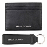 A|X ARMANI EXCHANGE Men’s Card Holder and Keyring - Gift Set, Genuine Leather, 17.8x19x2.3cm (HxWxD)