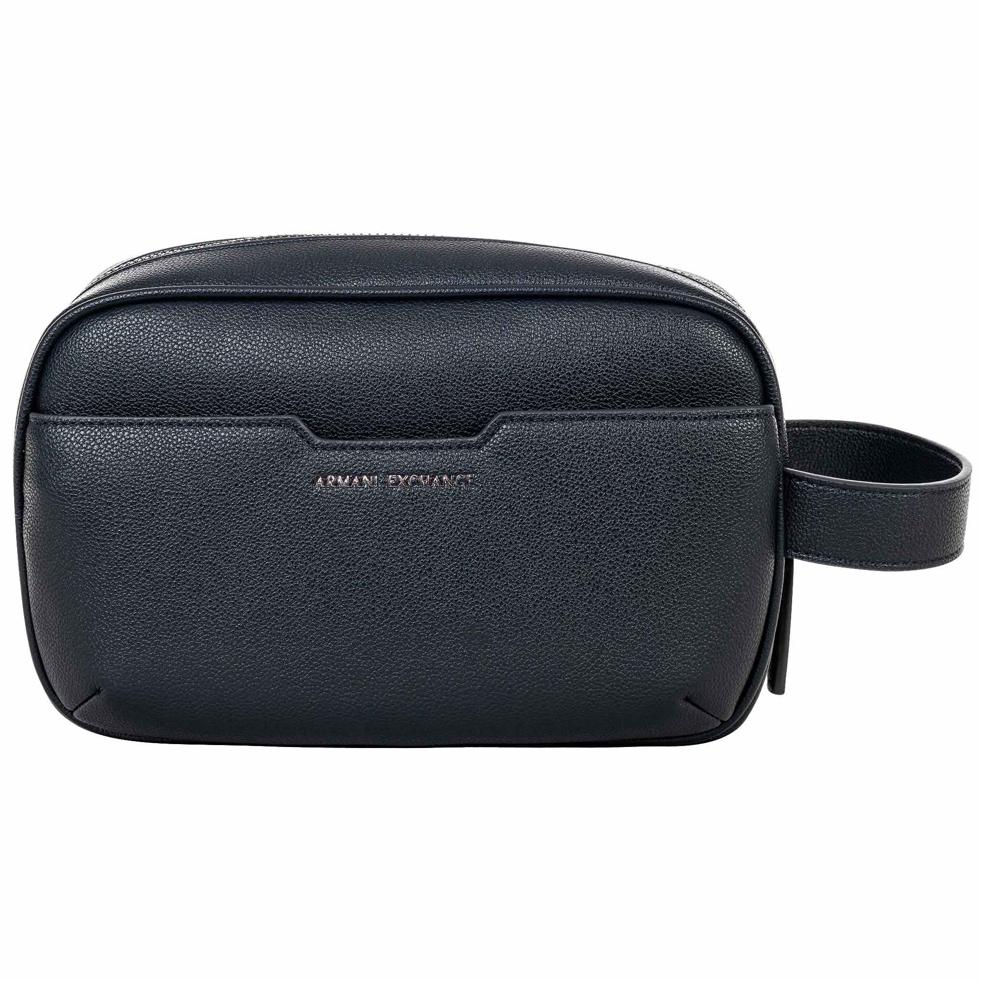 A|X ARMANI EXCHANGE Herren Kulturbeutel - Alex Beauty, Waschtasche, Lederimitat, 15x22x7cm (HxBxT)