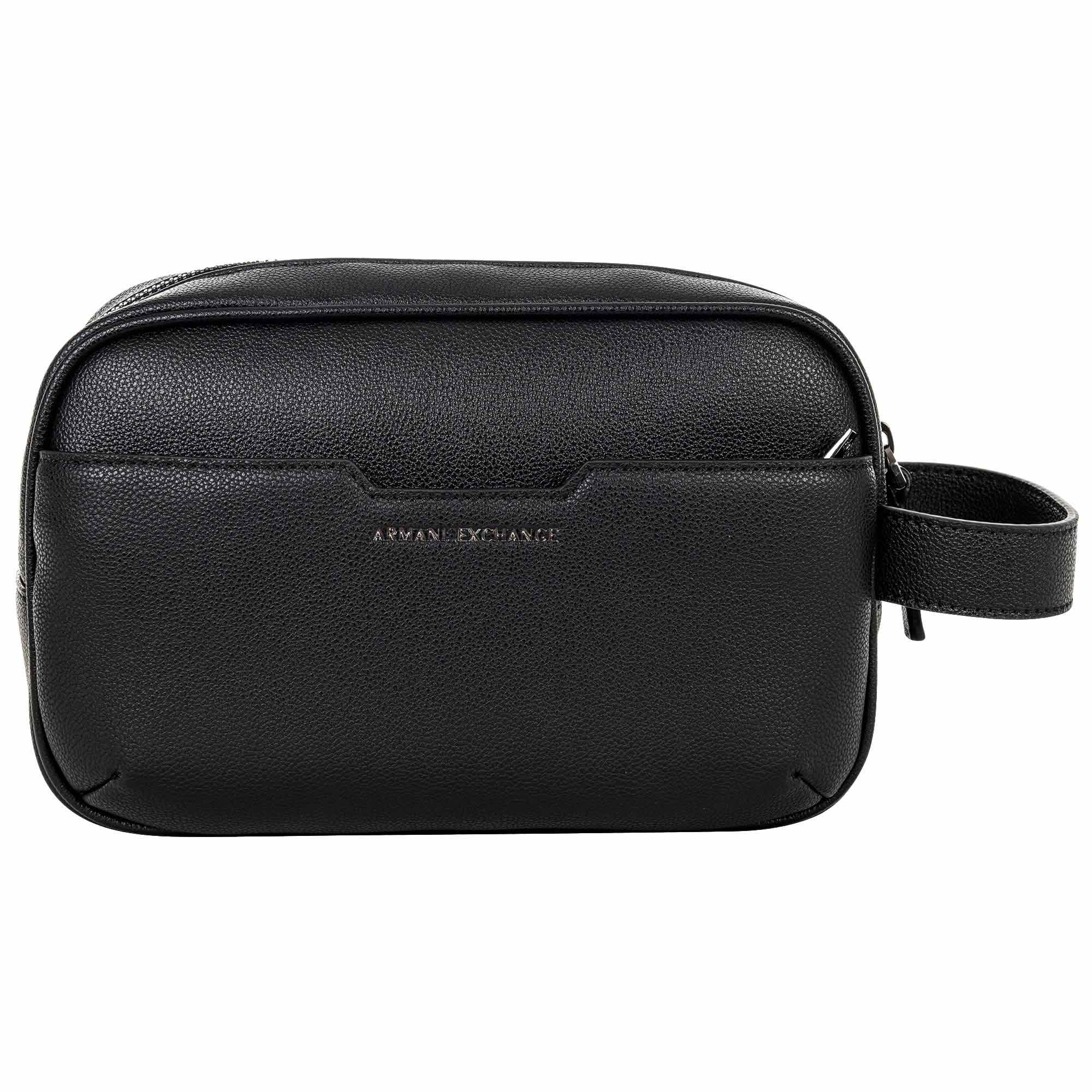 A|X ARMANI EXCHANGE Herren Kulturbeutel - Alex Beauty, Waschtasche, Lederimitat, 15x22x7cm (HxBxT)