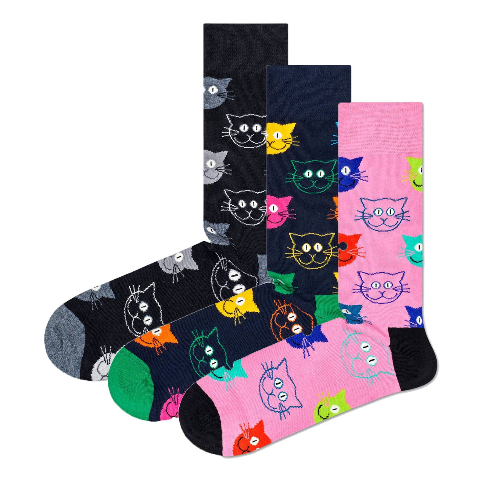 Happy Socks 3er Pack Unisex Socken - Geschenkbox, gemischte Farben