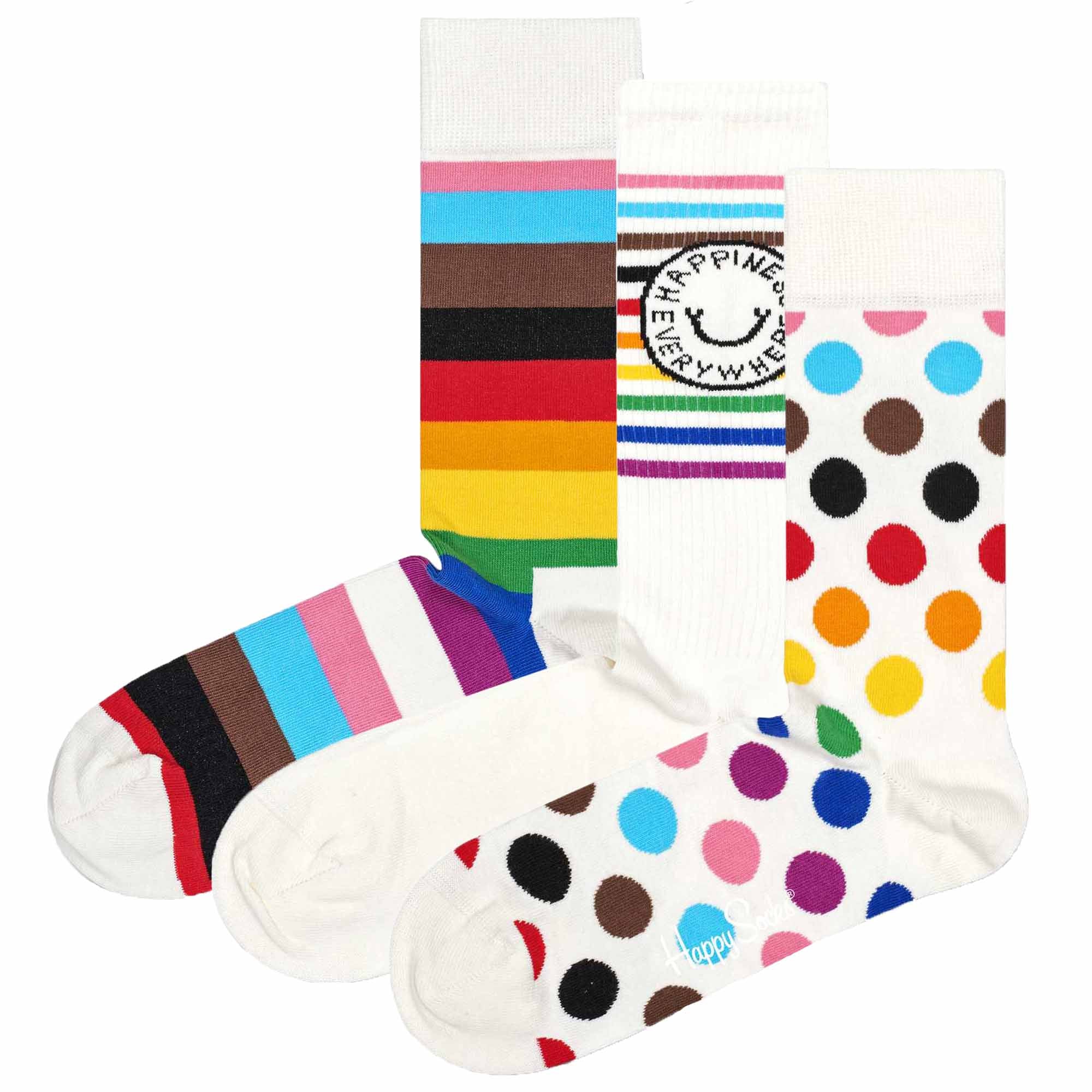 Happy Socks 3er Pack Unisex Socken - Geschenkbox, gemischte Farben